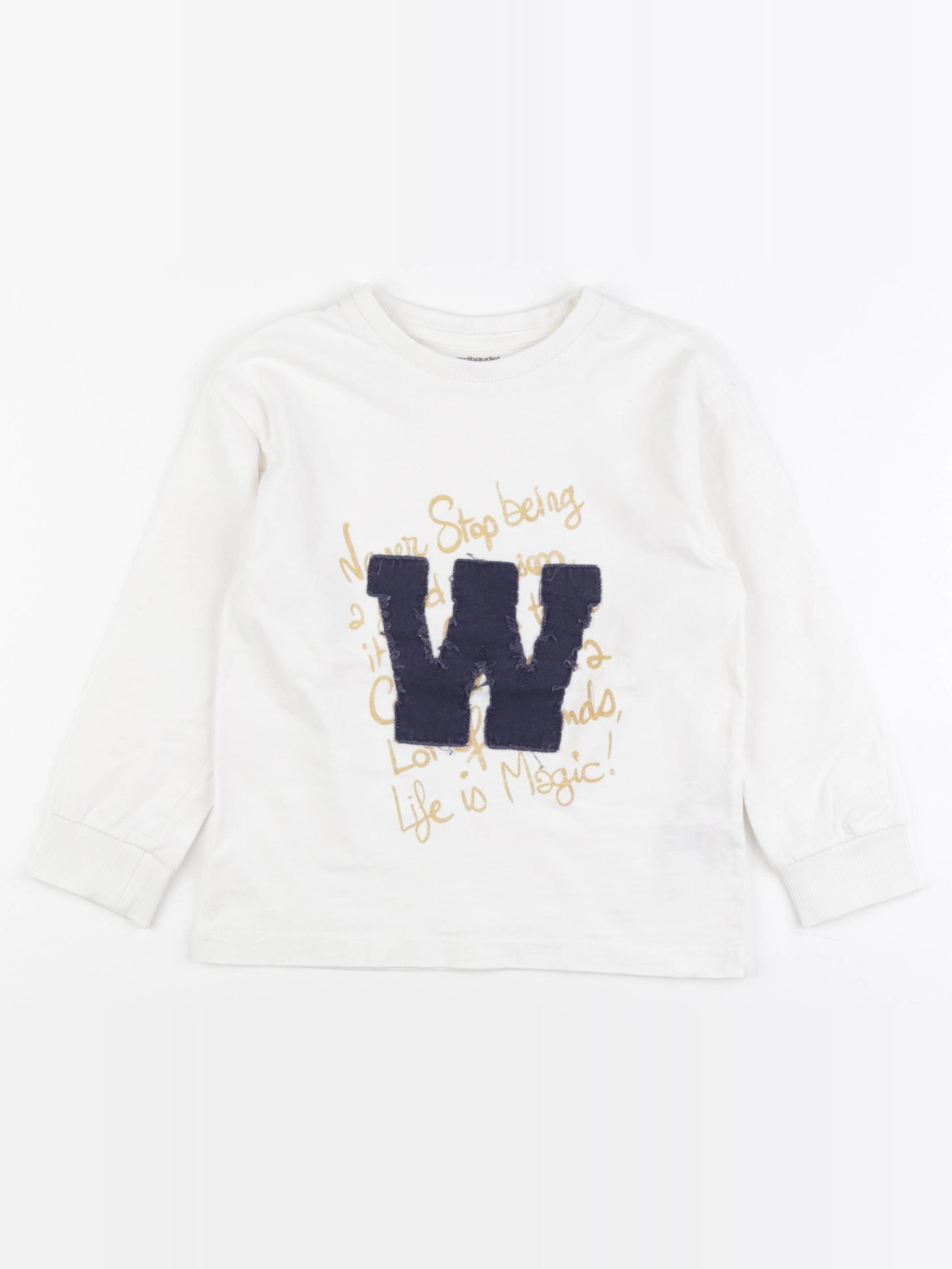 Vertbaudet - tee-shirt blanc - 5 ans