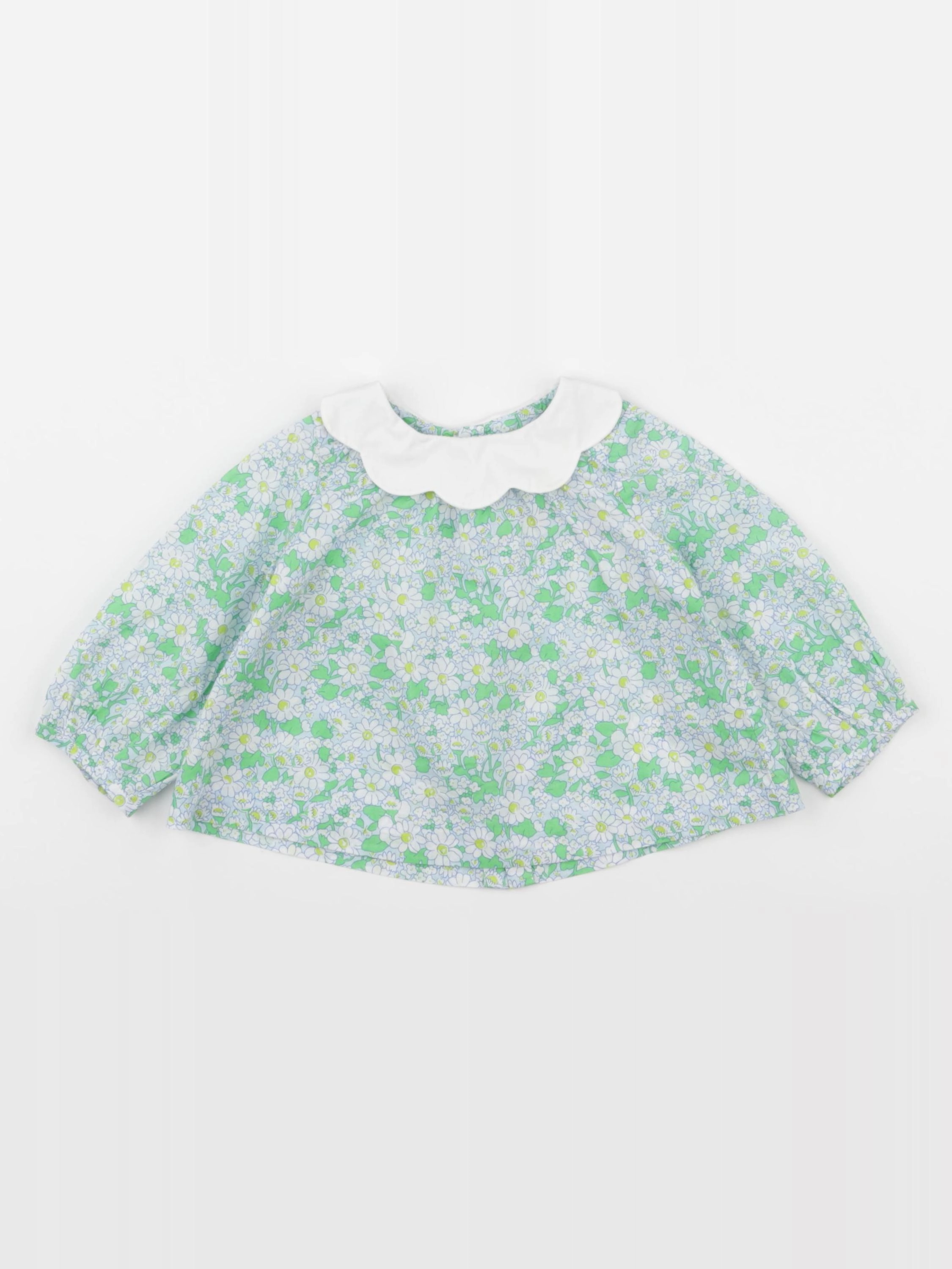 Jacadi - blouse liberty vert - 12 mois