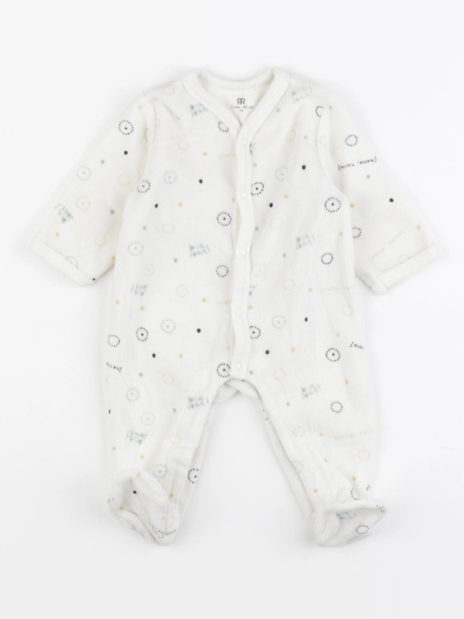 La Redoute - pyjama velours blanc - 3 mois