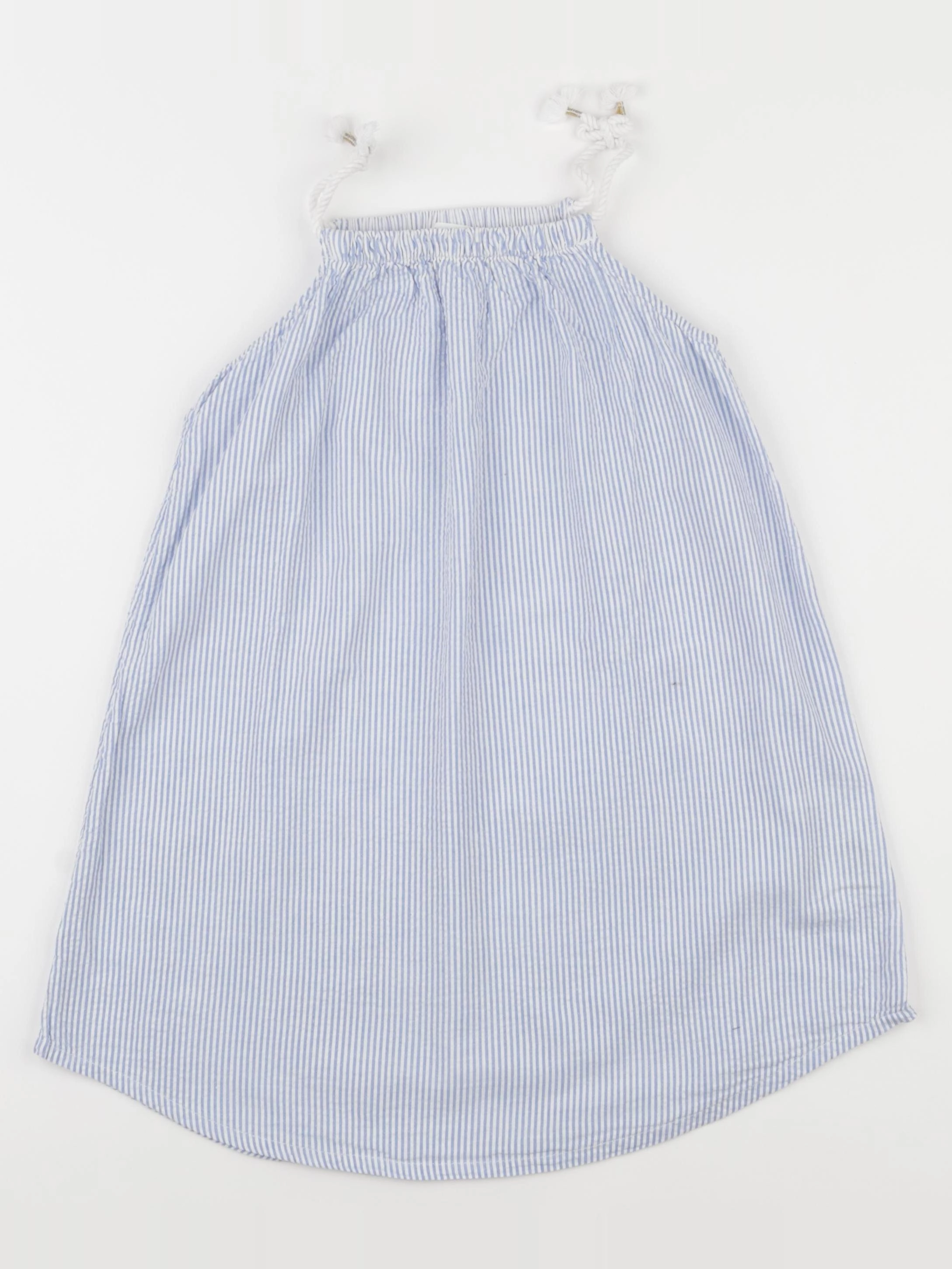 H&M - robe blanc, bleu - 5/6 ans