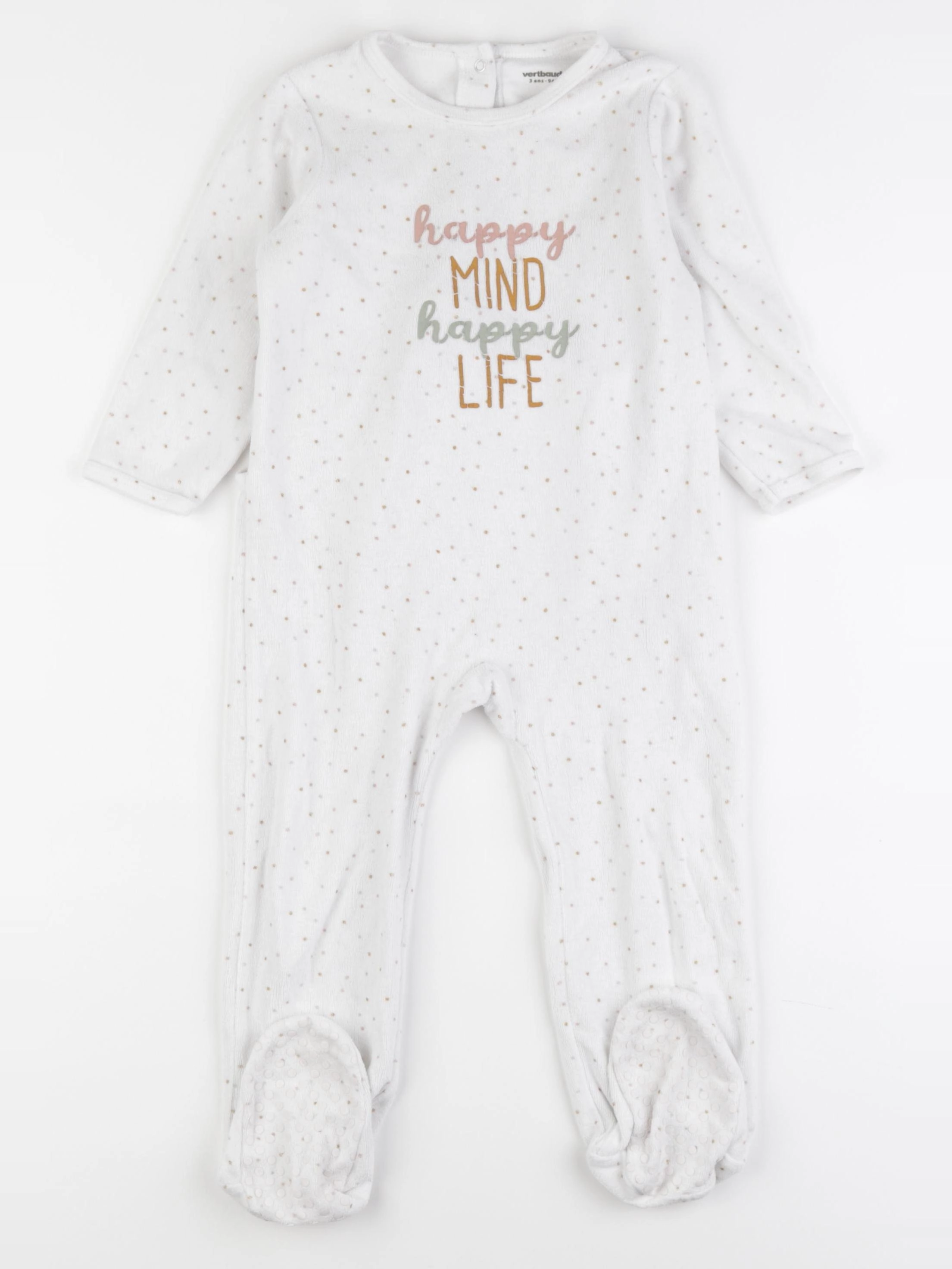 Vertbaudet - pyjama velours multicolore - 3 ans
