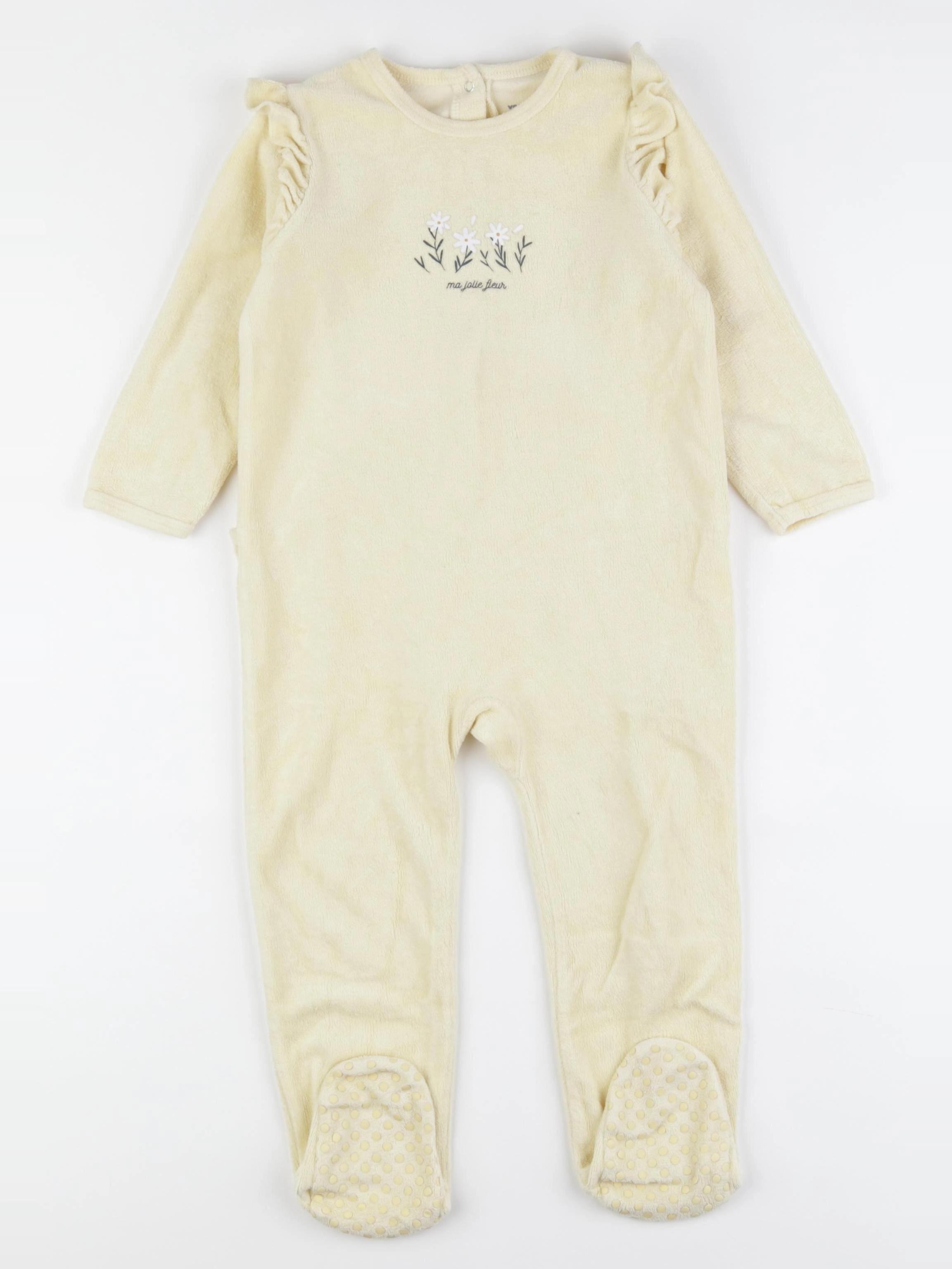 Vertbaudet - pyjama velours jaune - 3 ans