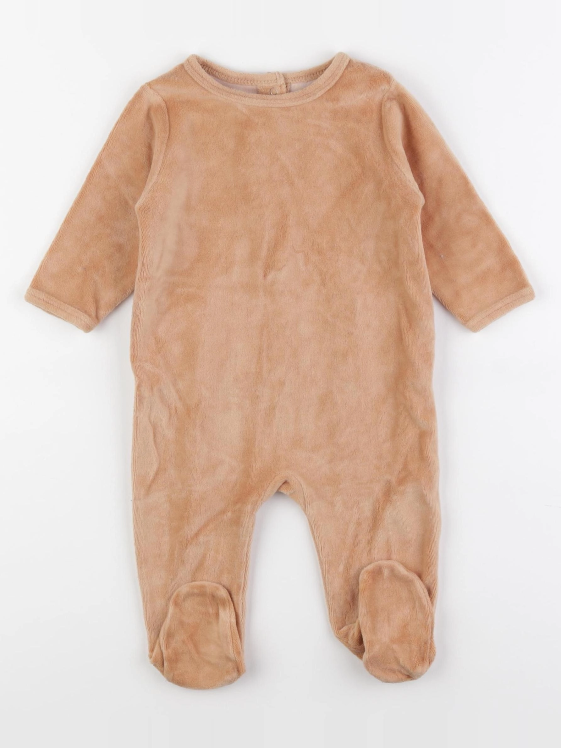 Vertbaudet - pyjama velours marron - 6 mois