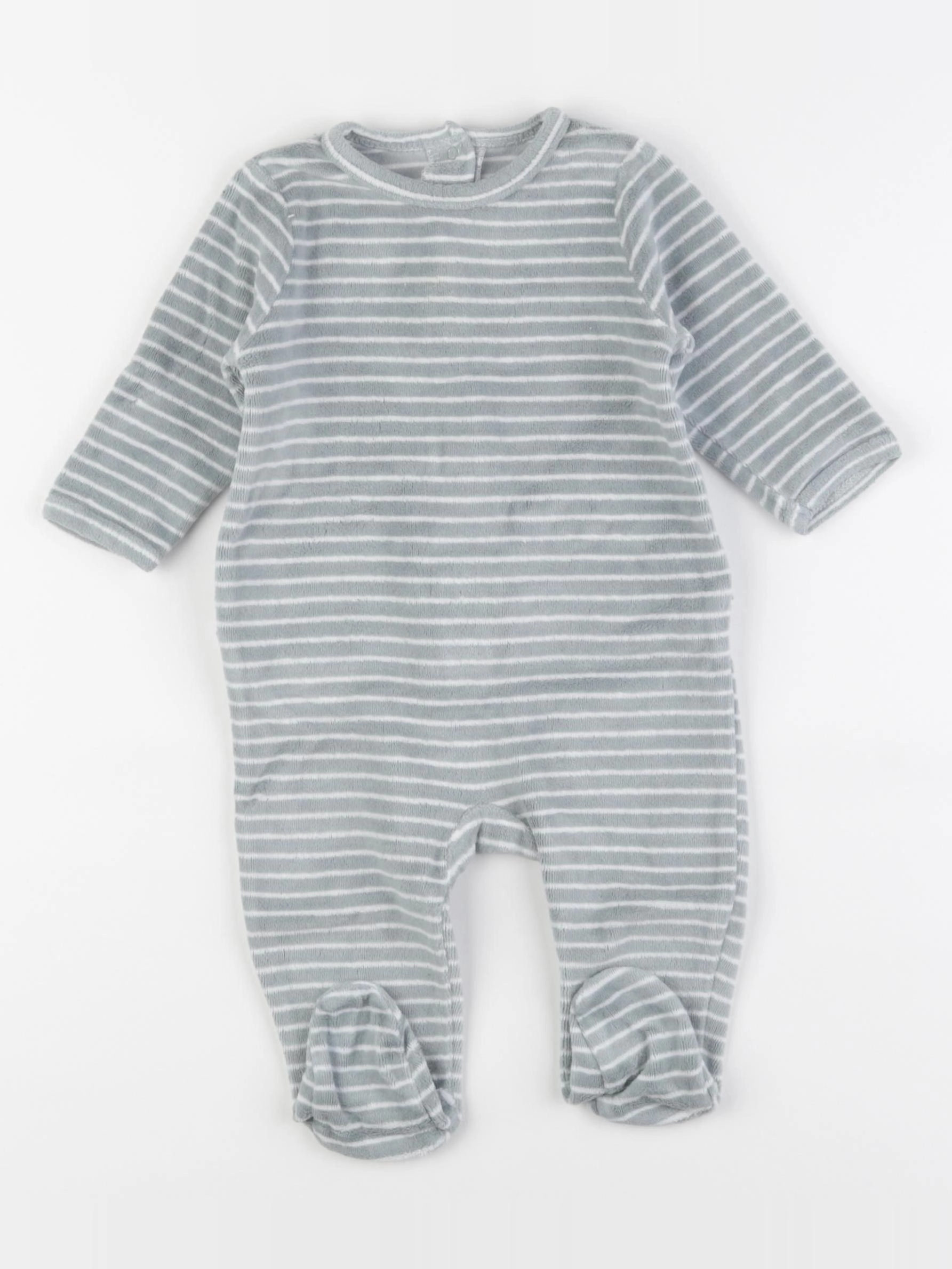 Vertbaudet - pyjama velours bleu - 6 mois