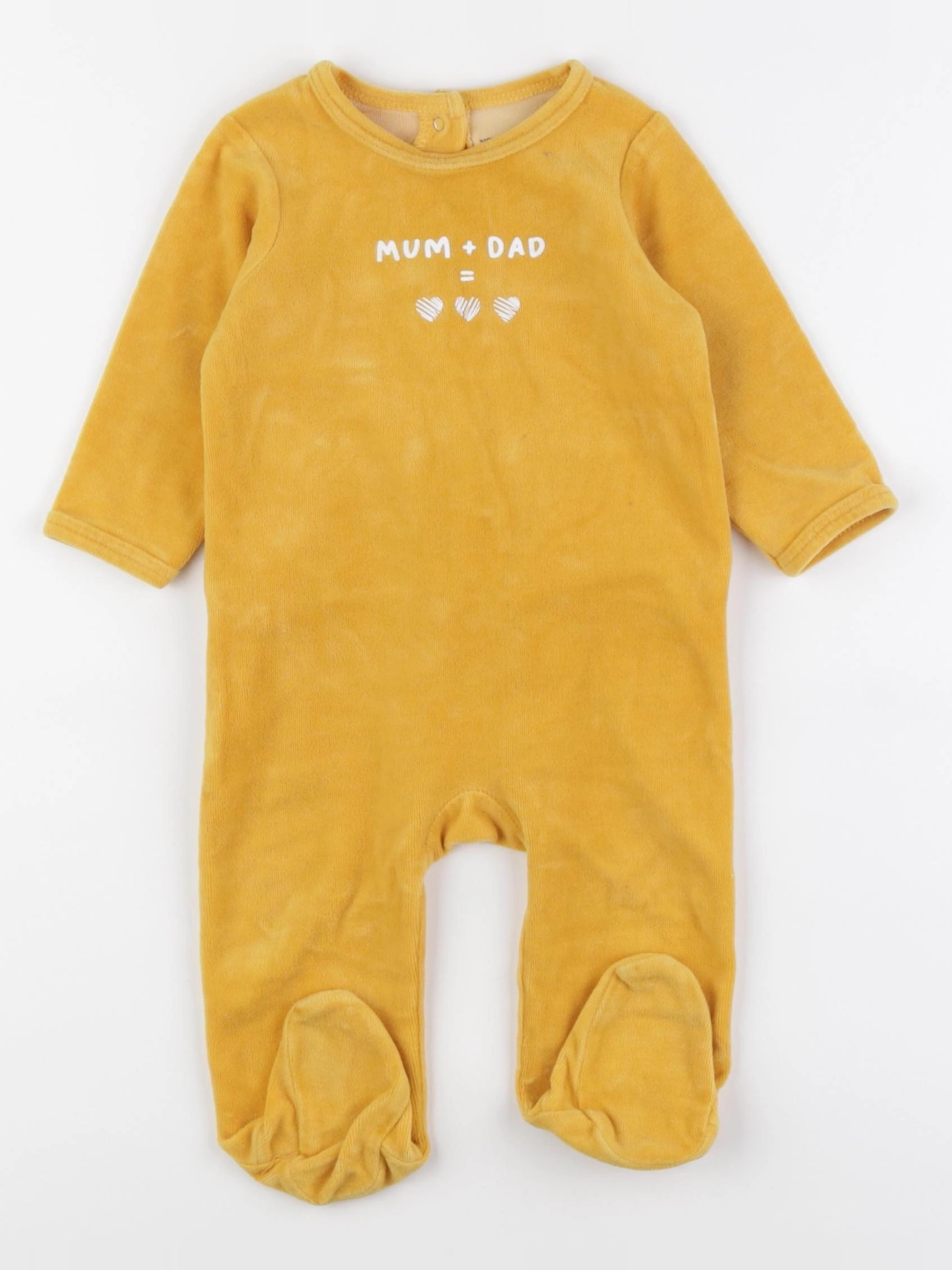 Vertbaudet - pyjama velours jaune - 9 mois