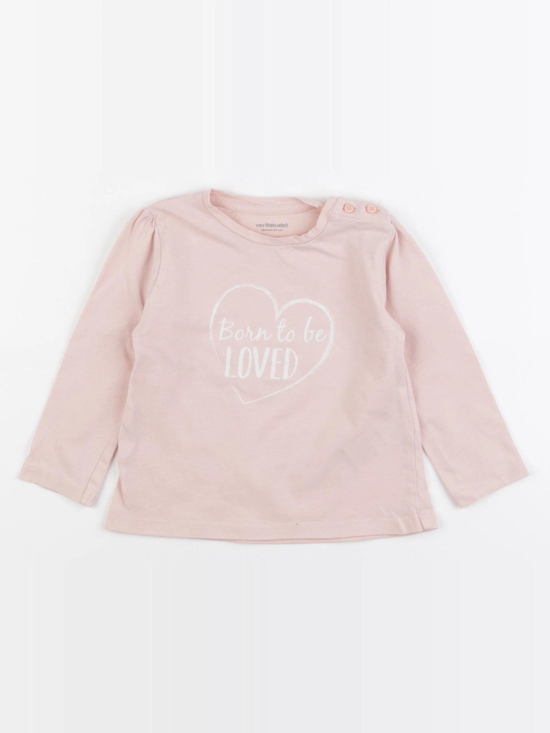 Vertbaudet - tee-shirt rose - 18 mois