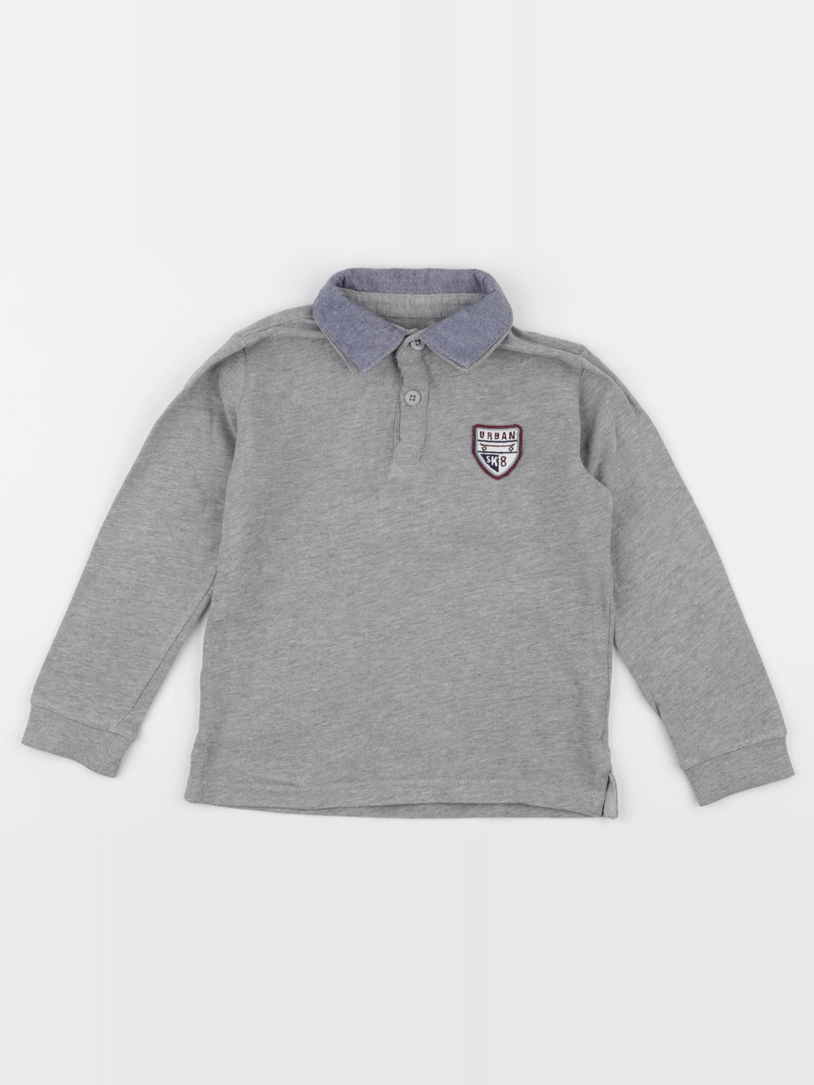 Vertbaudet - polo gris - 6 ans