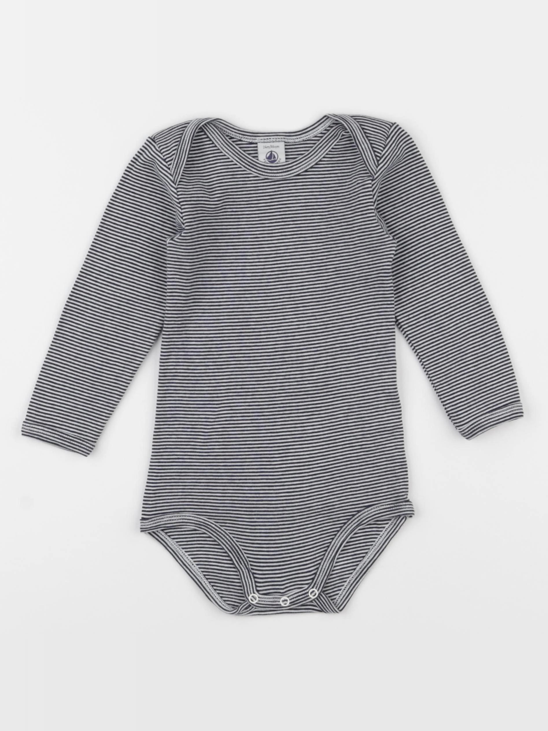 Petit Bateau - body bleu - 24 mois