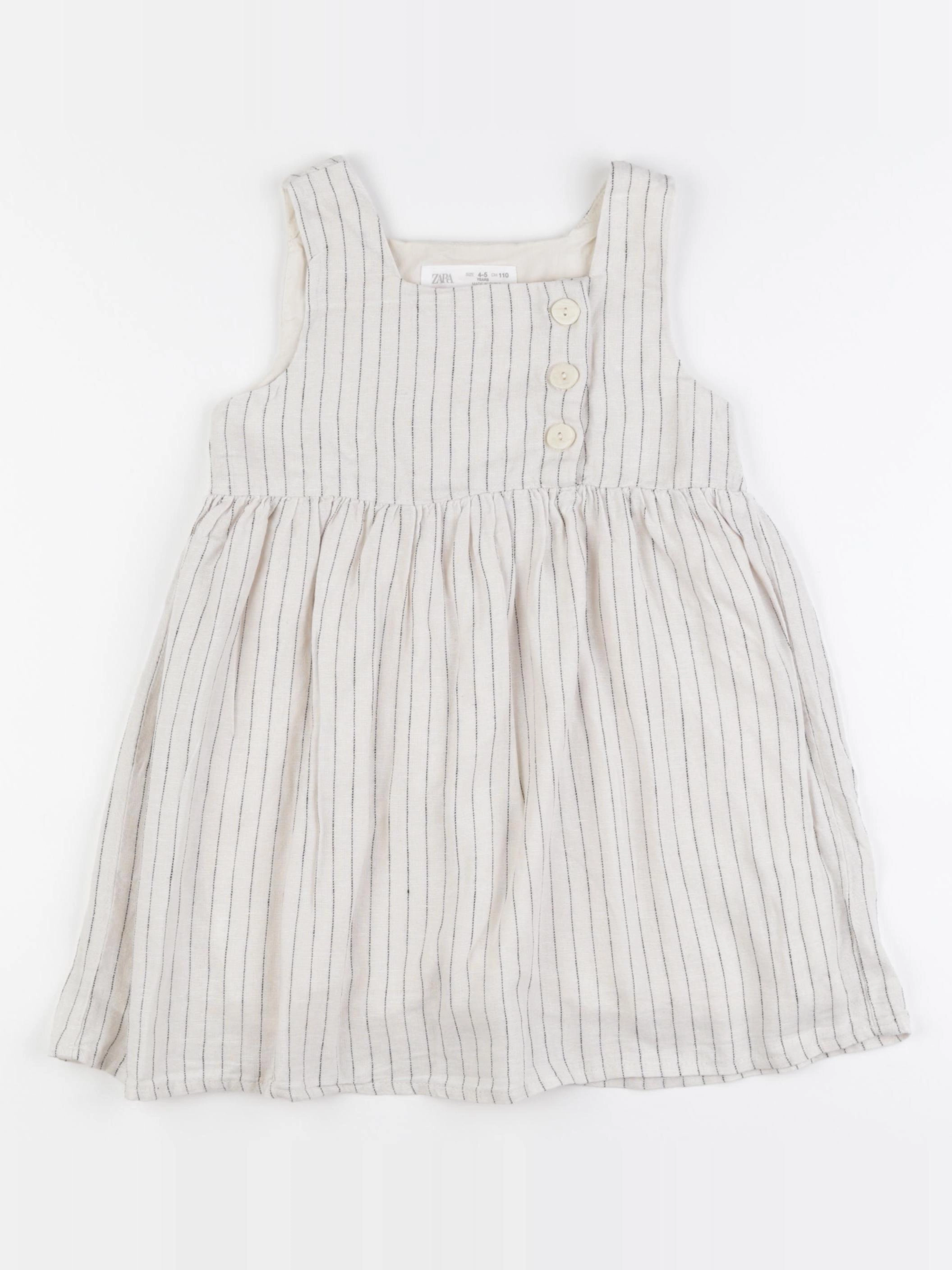 Zara - robe beige, noir - 4/5 ans