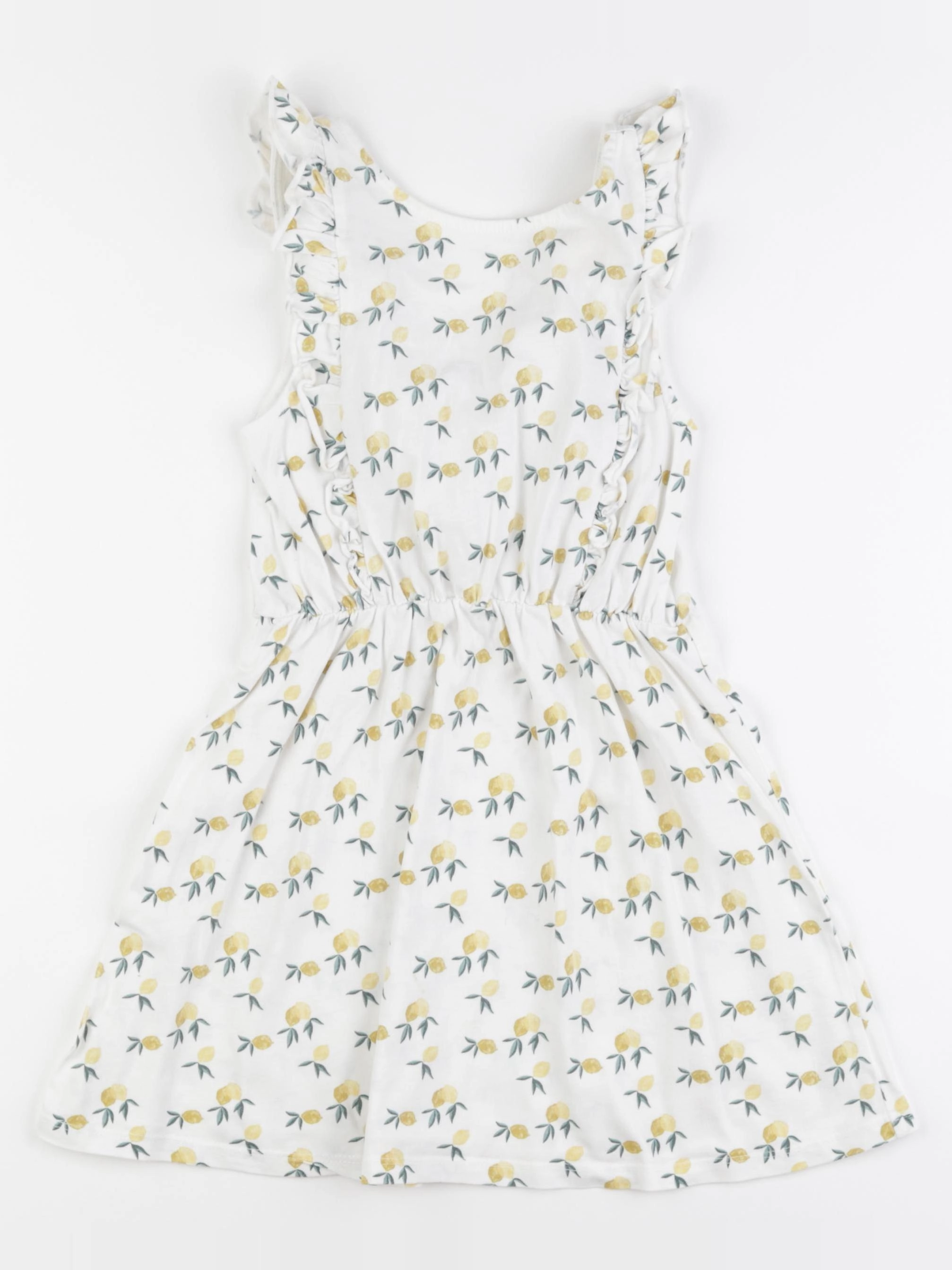 Cyrillus - robe blanc, jaune - 8 ans