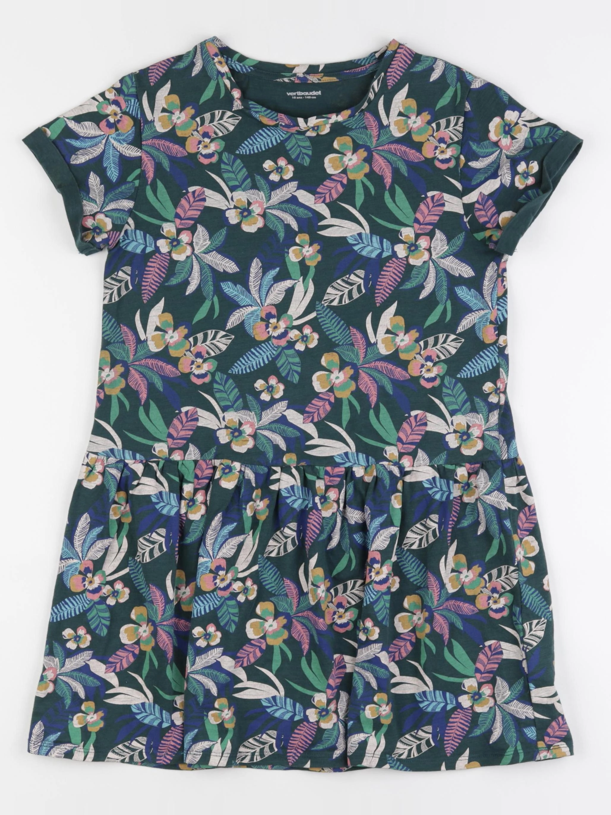 Vertbaudet - robe multicolore - 10 ans