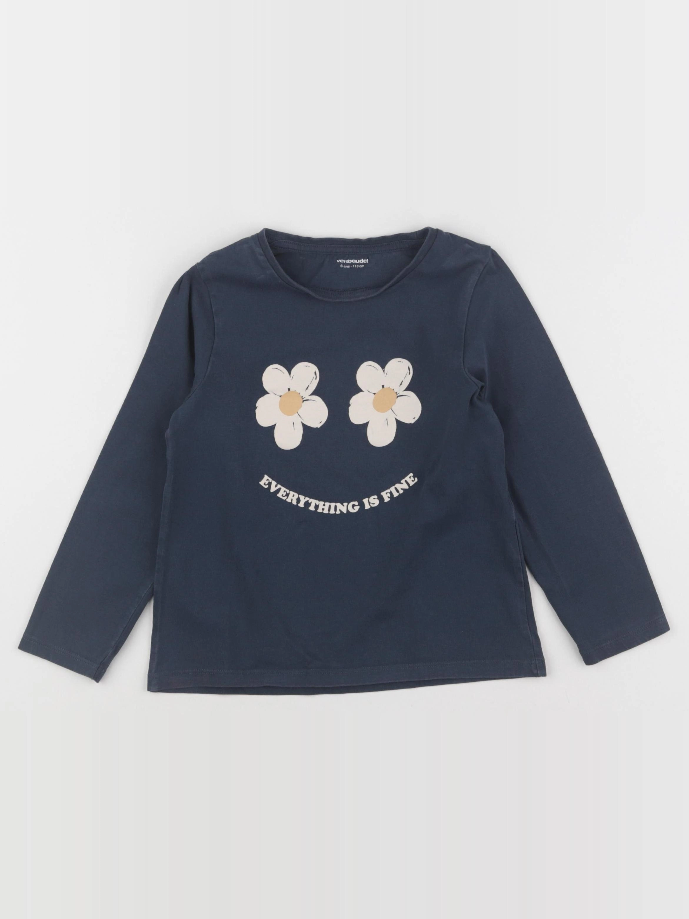 Vertbaudet - tee-shirt bleu - 6 ans