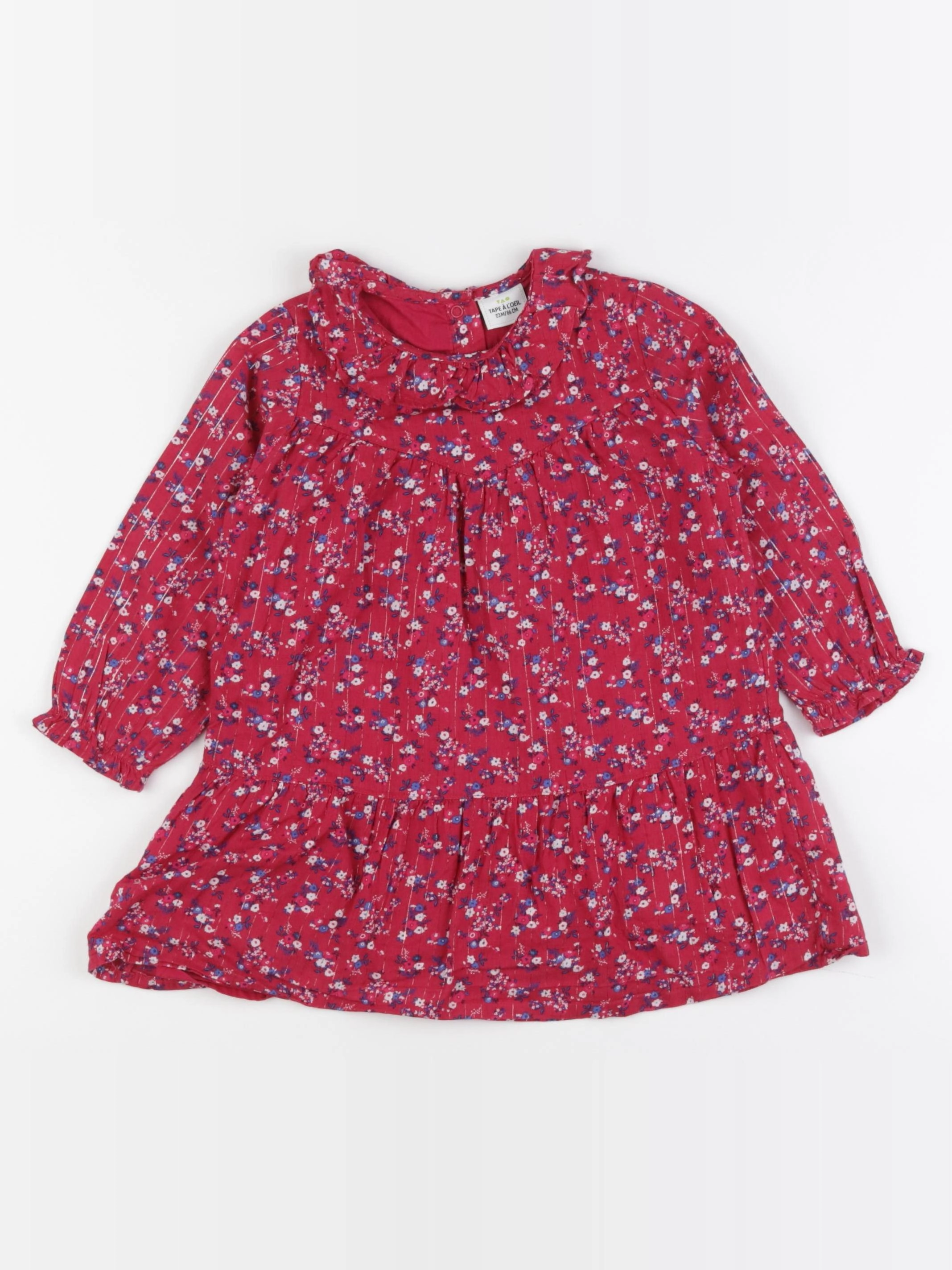 Tape à l'oeil - robe rouge, bleu - 24 mois