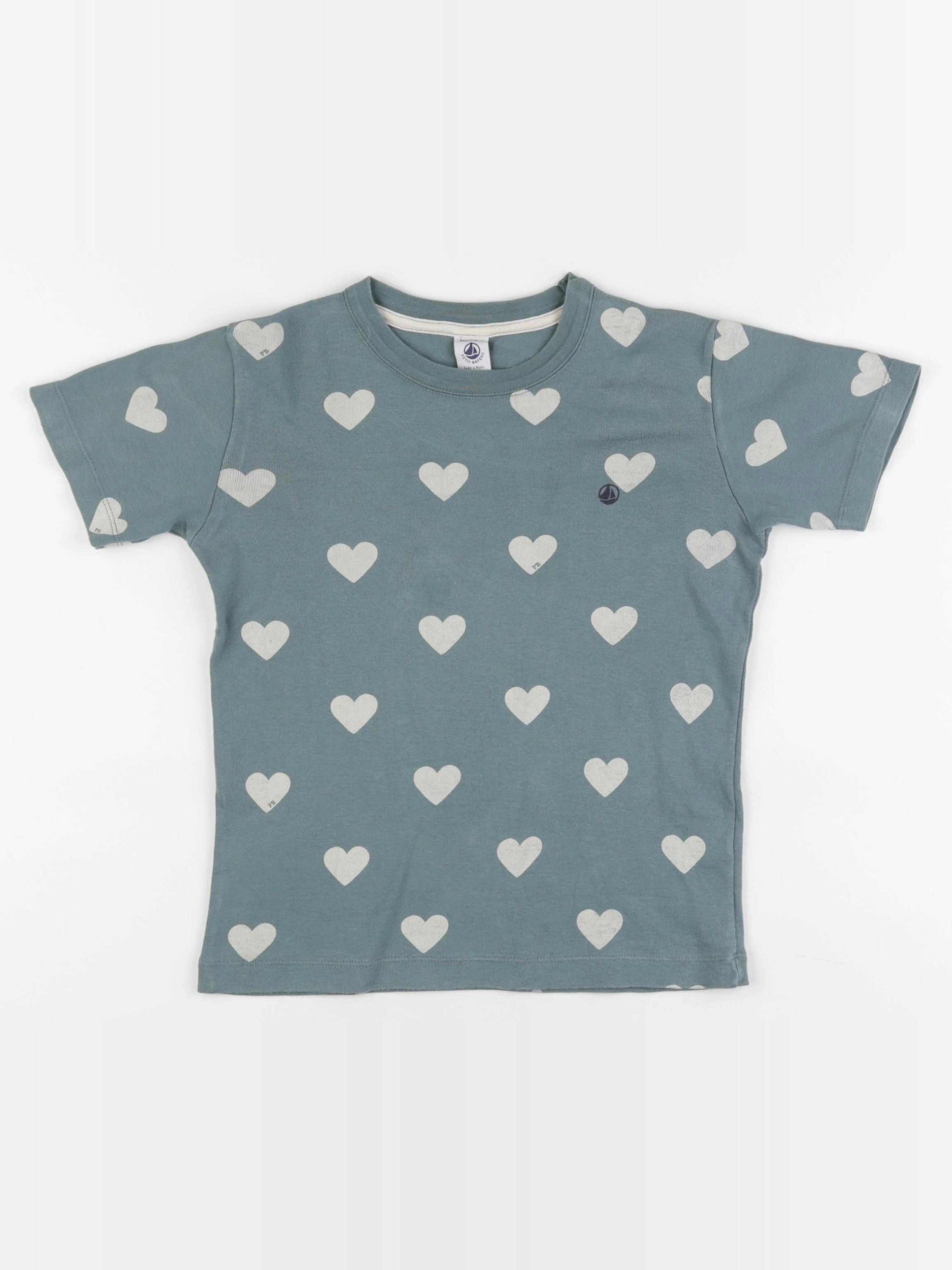 Petit Bateau - tee-shirt vert, blanc - 8 ans