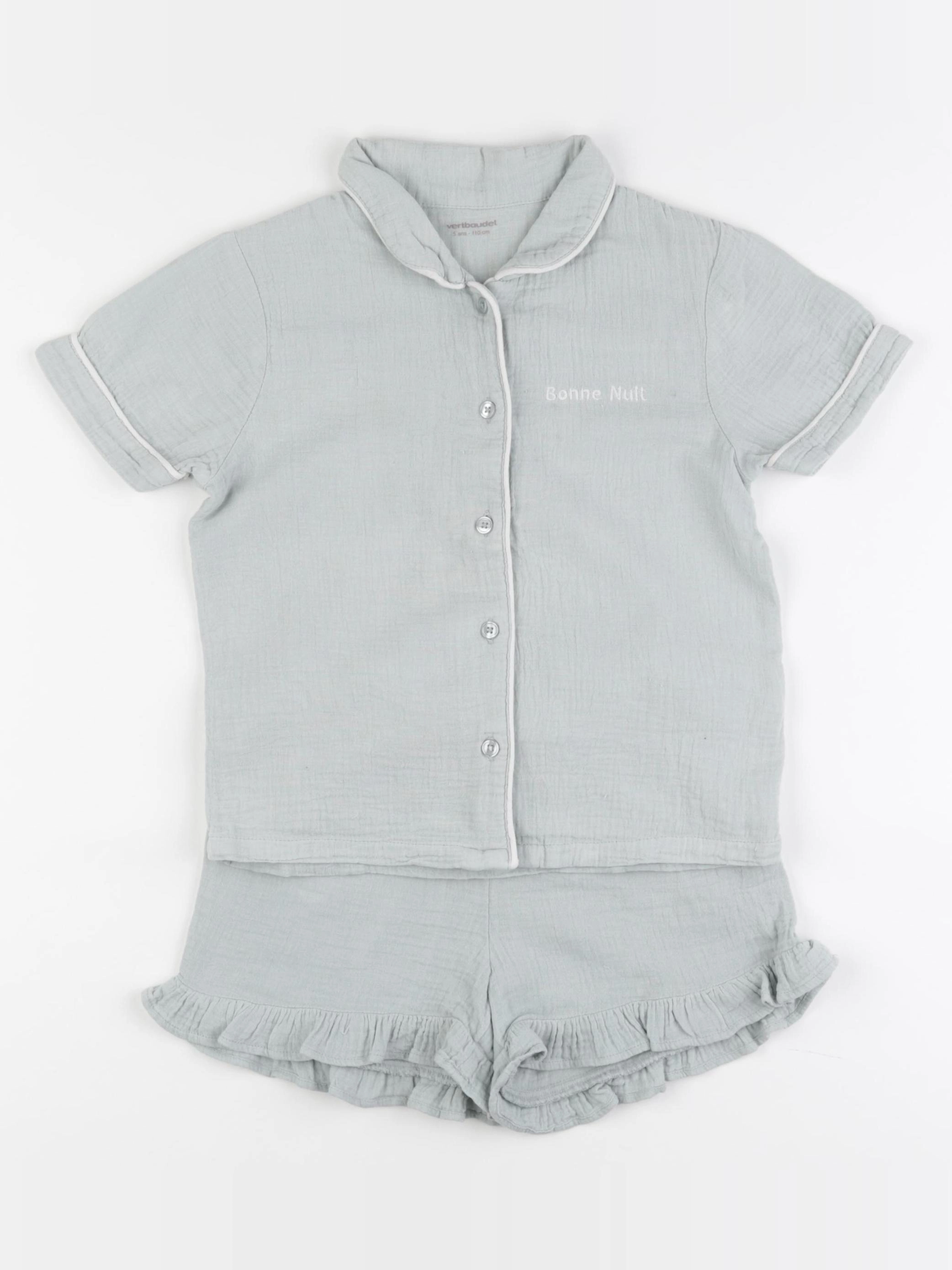 Vertbaudet - pyjama coton vert - 16 ans