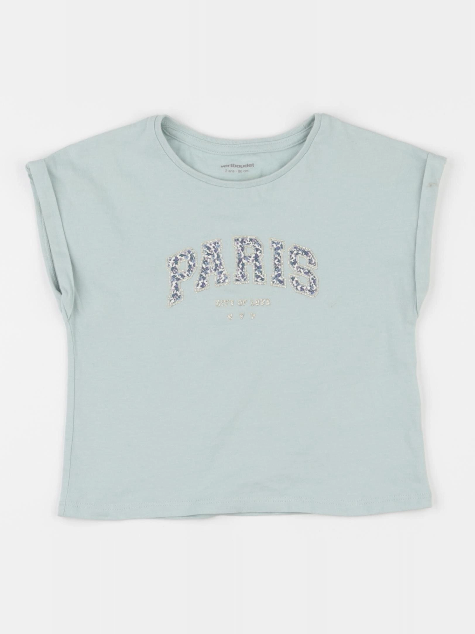 Vertbaudet - tee-shirt vert - 2 ans