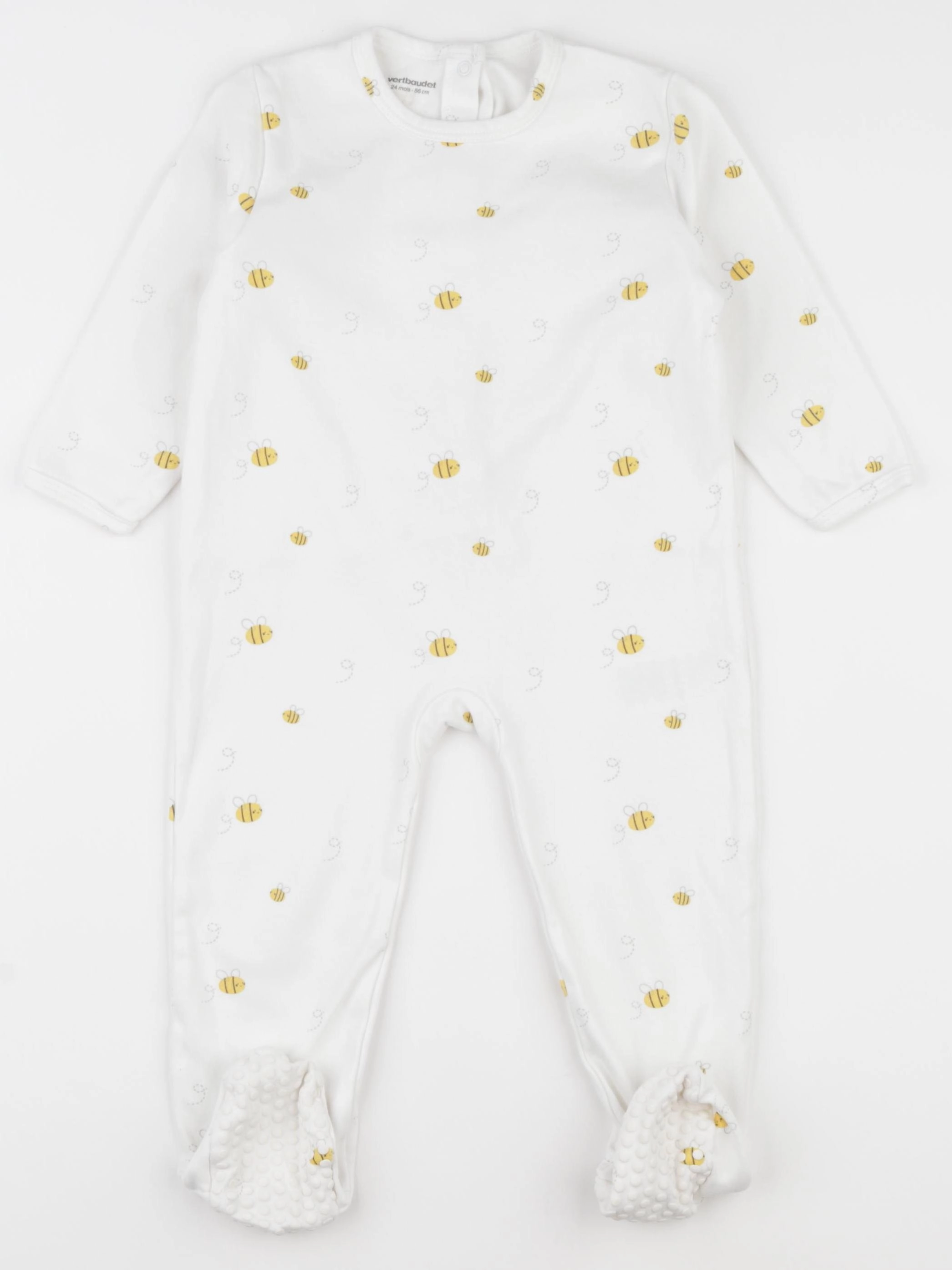 Vertbaudet - pyjama coton blanc - 24 mois