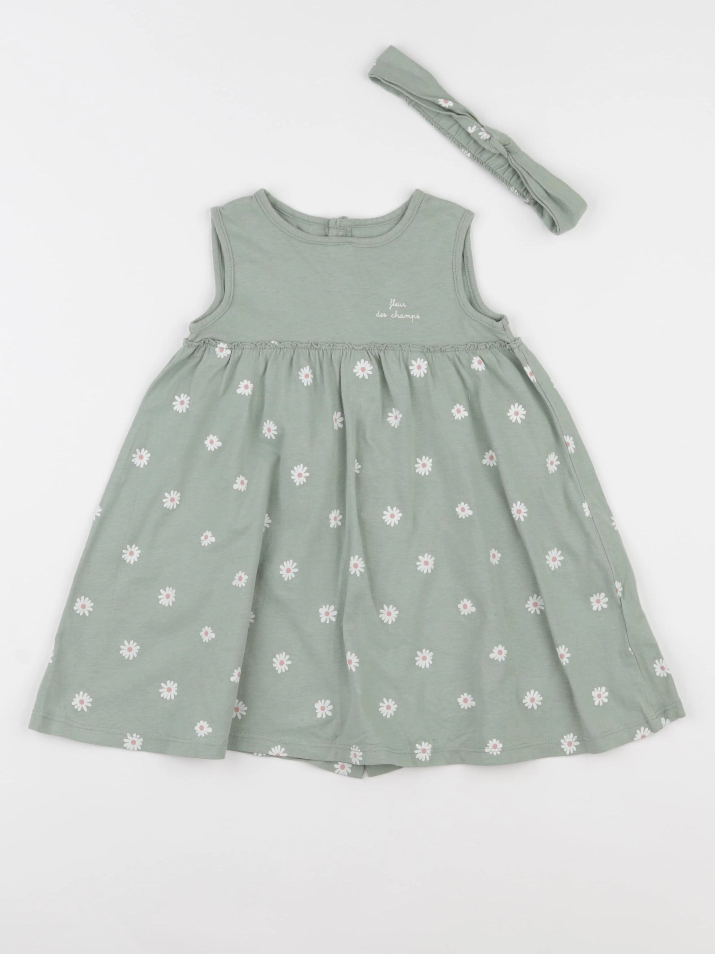 Vertbaudet - robe vert - 18 mois