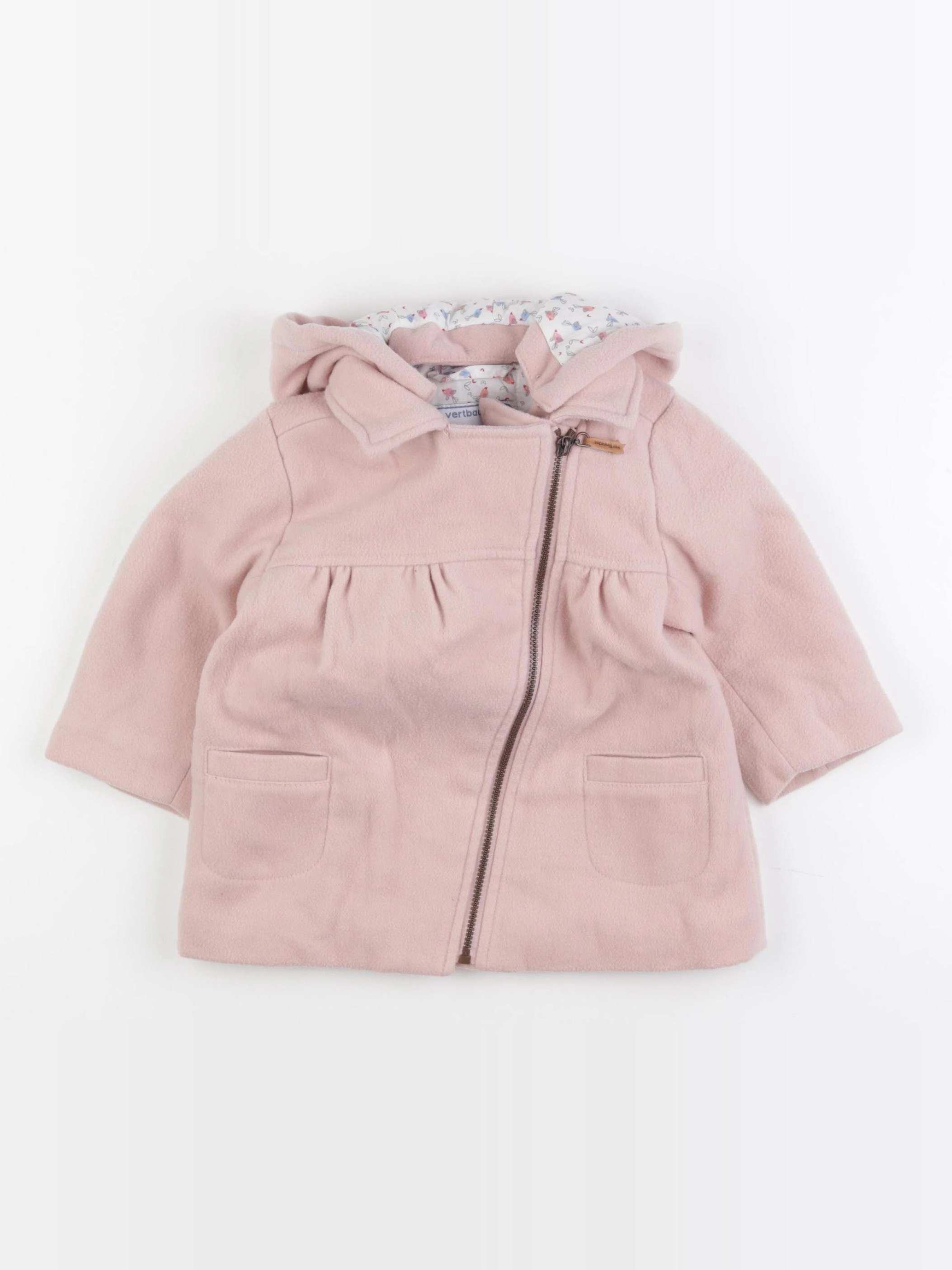 Vertbaudet - manteau rose - 12 mois