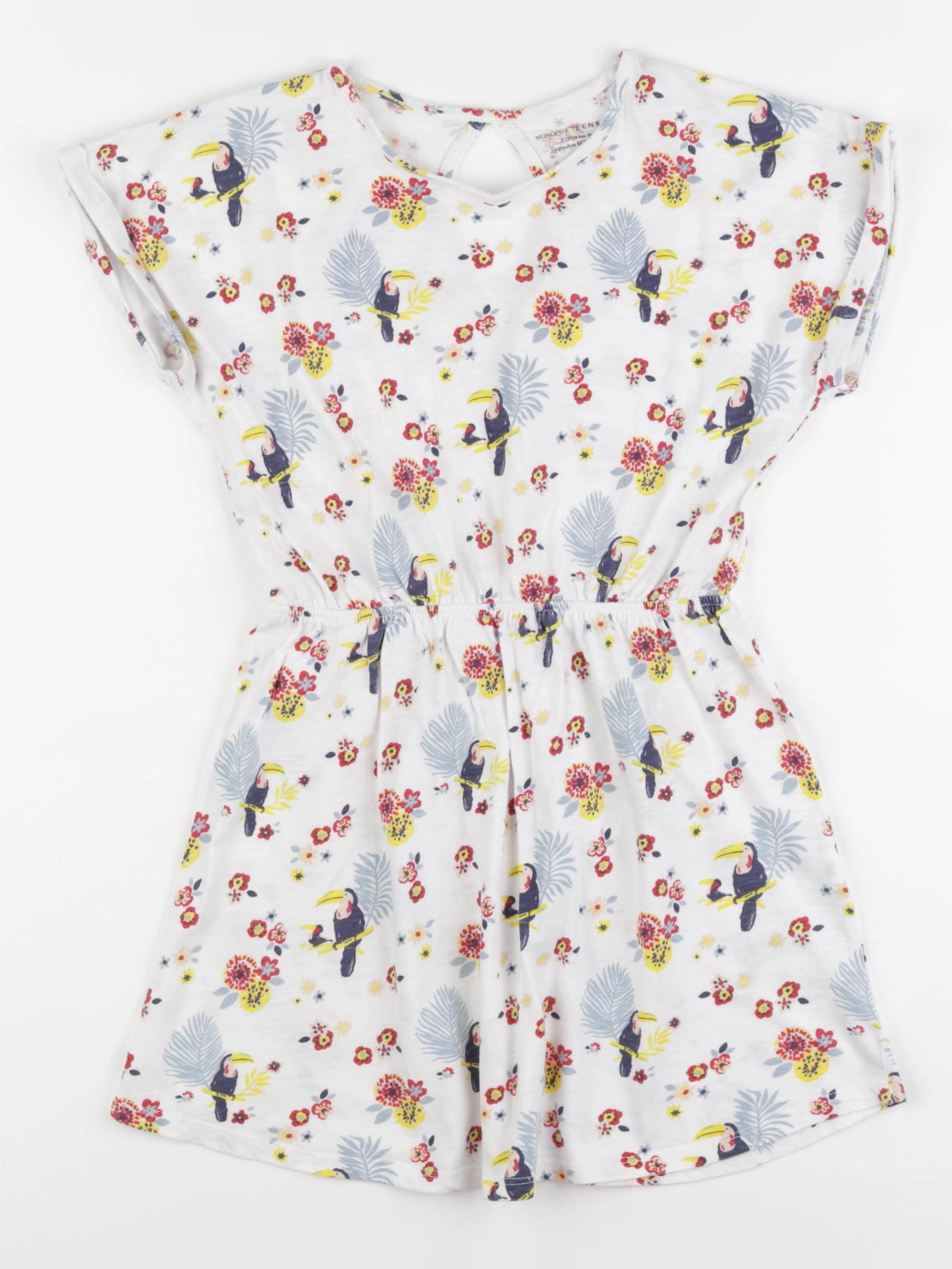 Monoprix - robe blanc, bleu, rouge - 10 ans