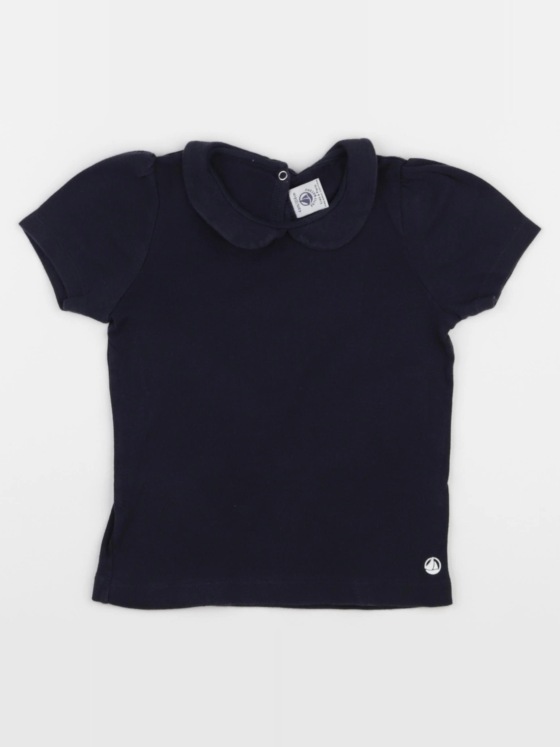 Petit Bateau - tee-shirt bleu - 4 ans