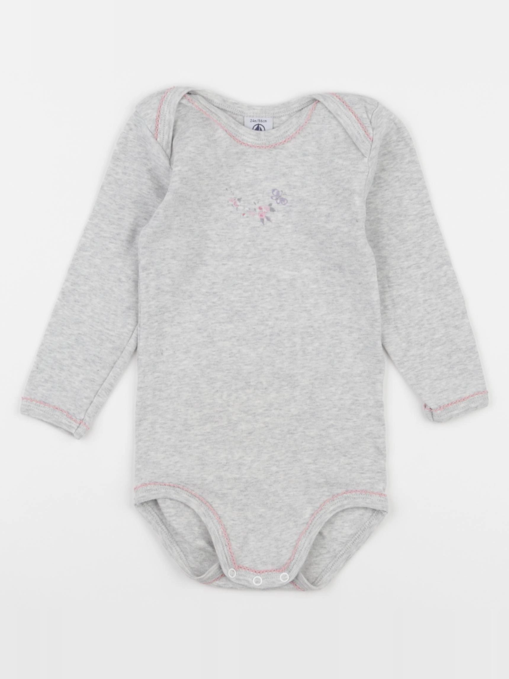 Petit Bateau - body gris - 24 mois