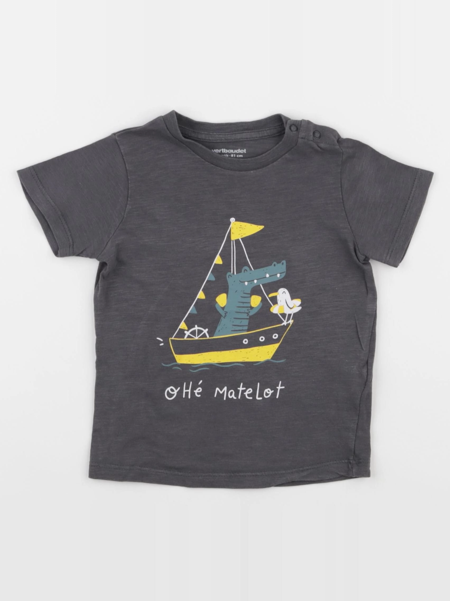 Vertbaudet - tee-shirt gris - 18 mois