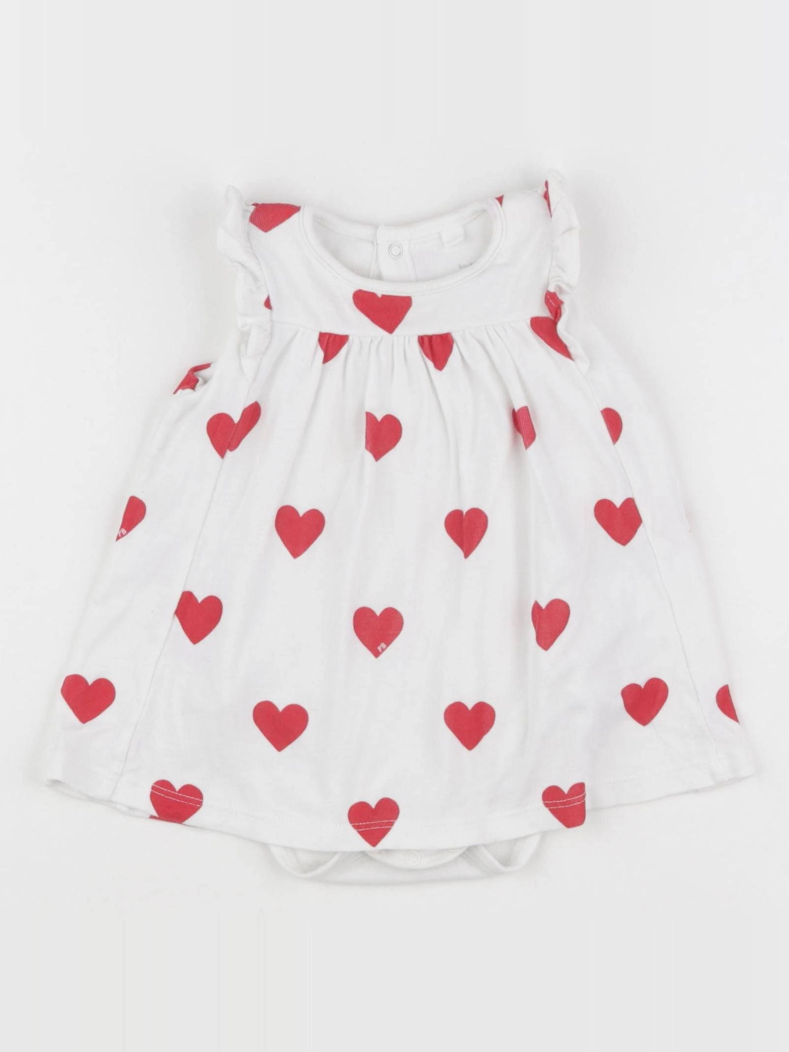 Petit Bateau - body robe blanc - 6 mois