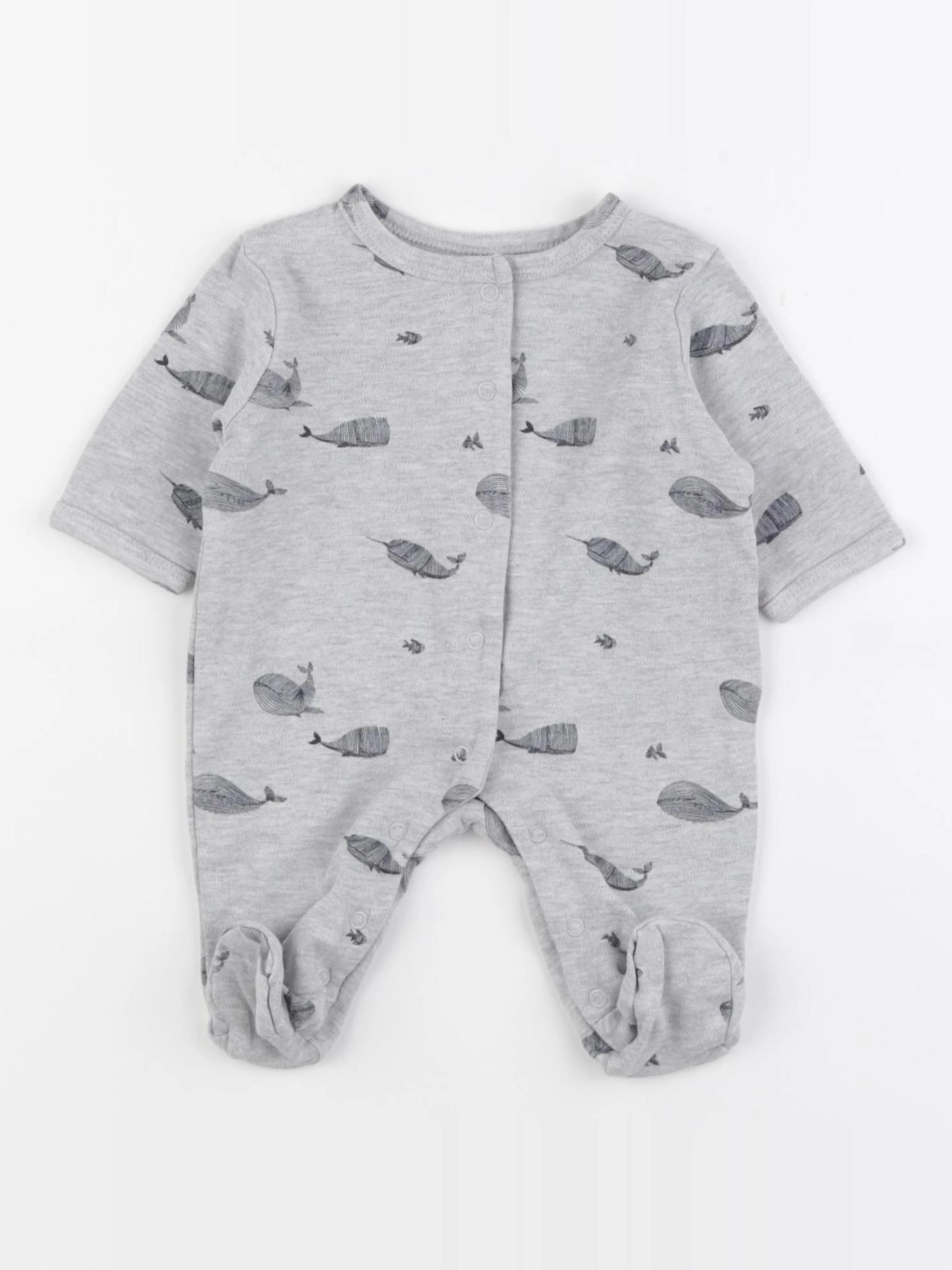 Vertbaudet - pyjama coton gris - 1 mois