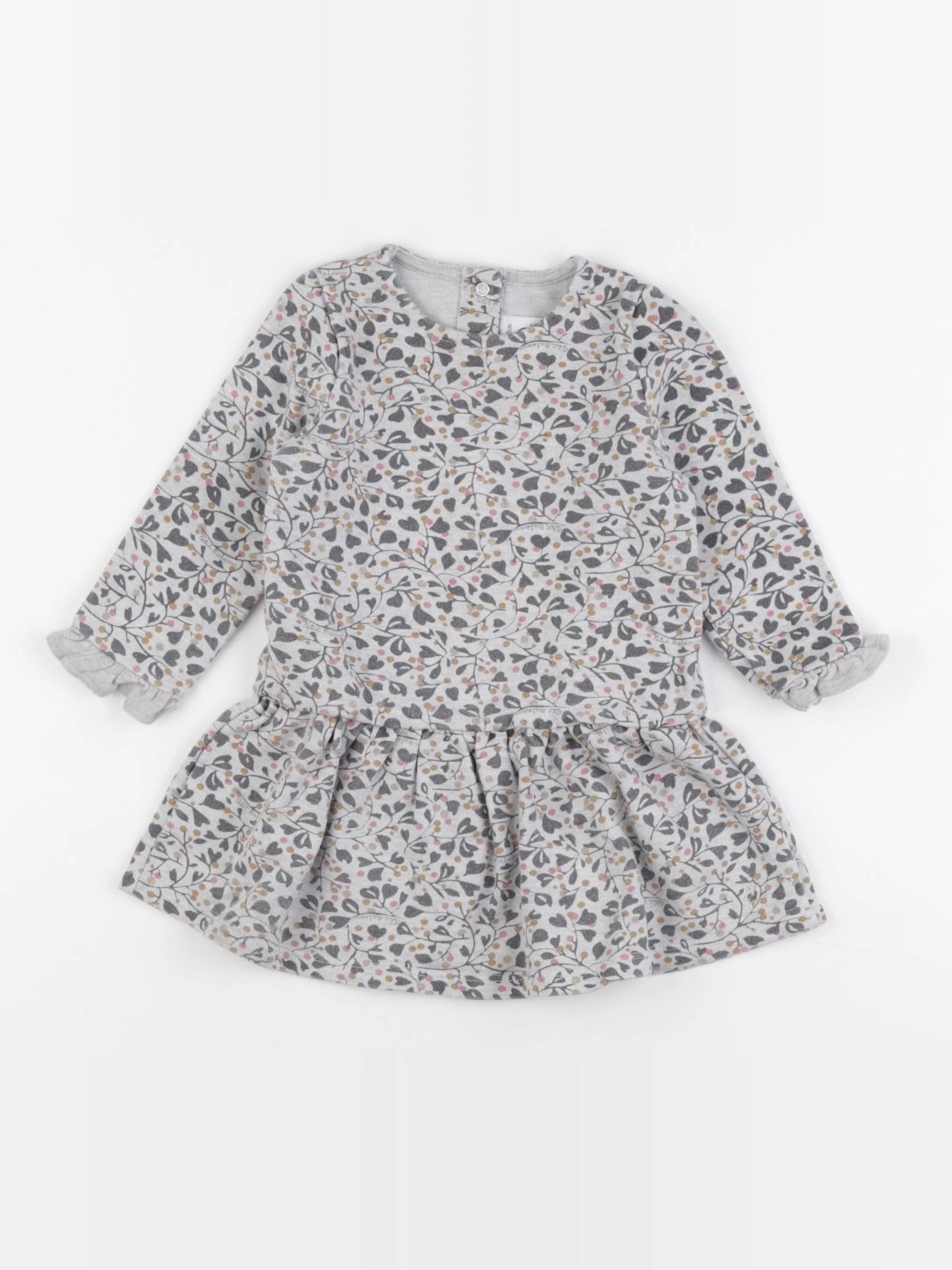 Petit Bateau - robe gris - 18 mois