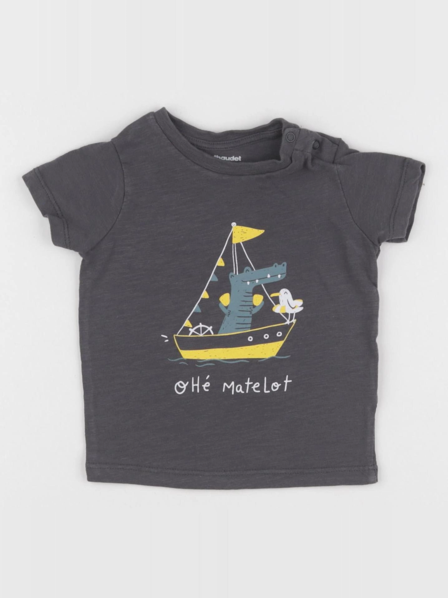 Vertbaudet - tee-shirt gris - 6 mois