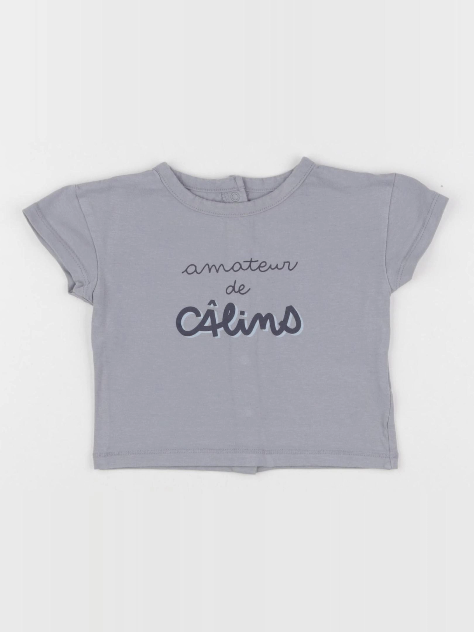 Vertbaudet - tee-shirt gris - 6 mois