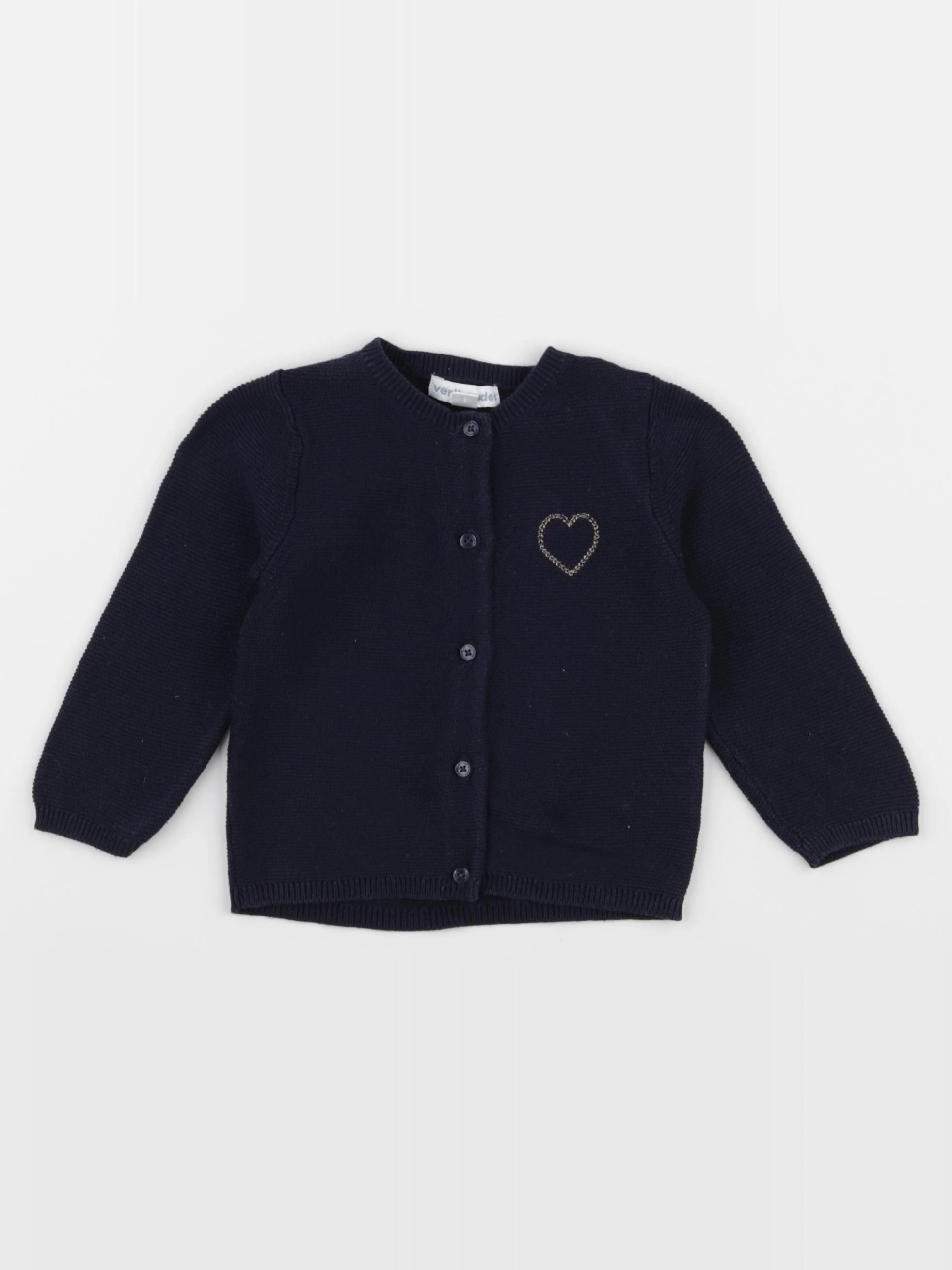 Vertbaudet - gilet bleu - 9 mois