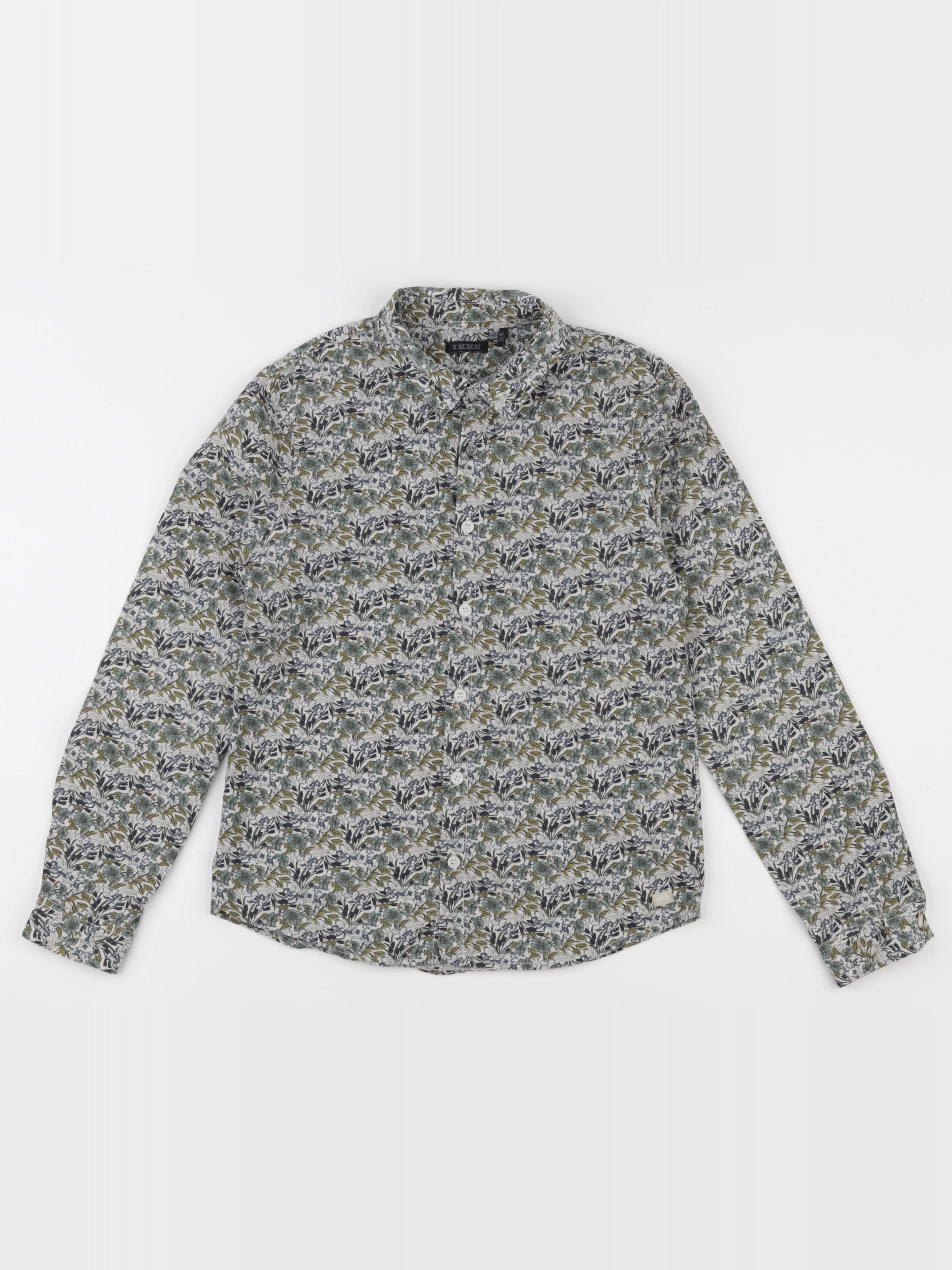 IKKS - chemise vert, blanc - 10 ans