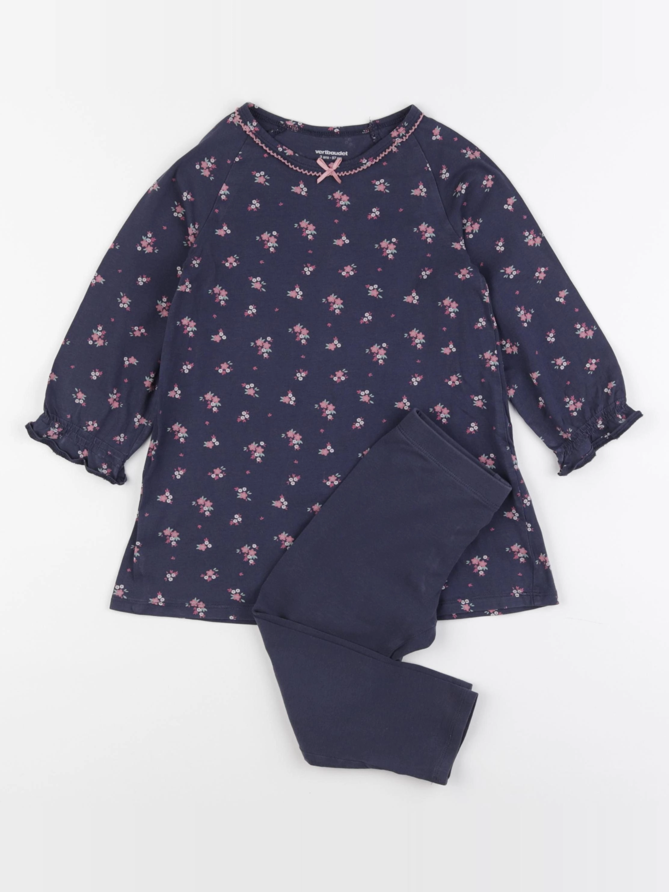Vertbaudet - pyjama coton bleu - 3 ans