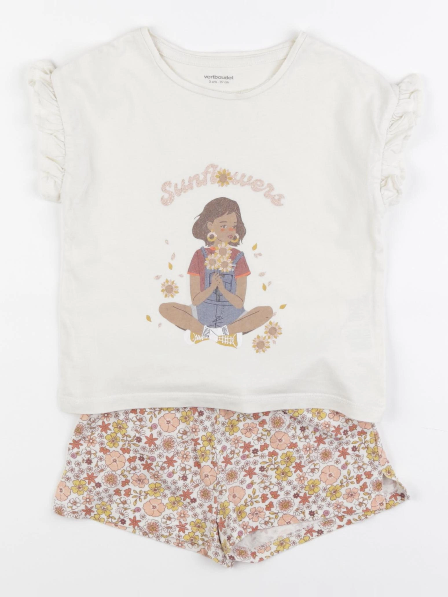 Vertbaudet - pyjama coton beige - 3 ans