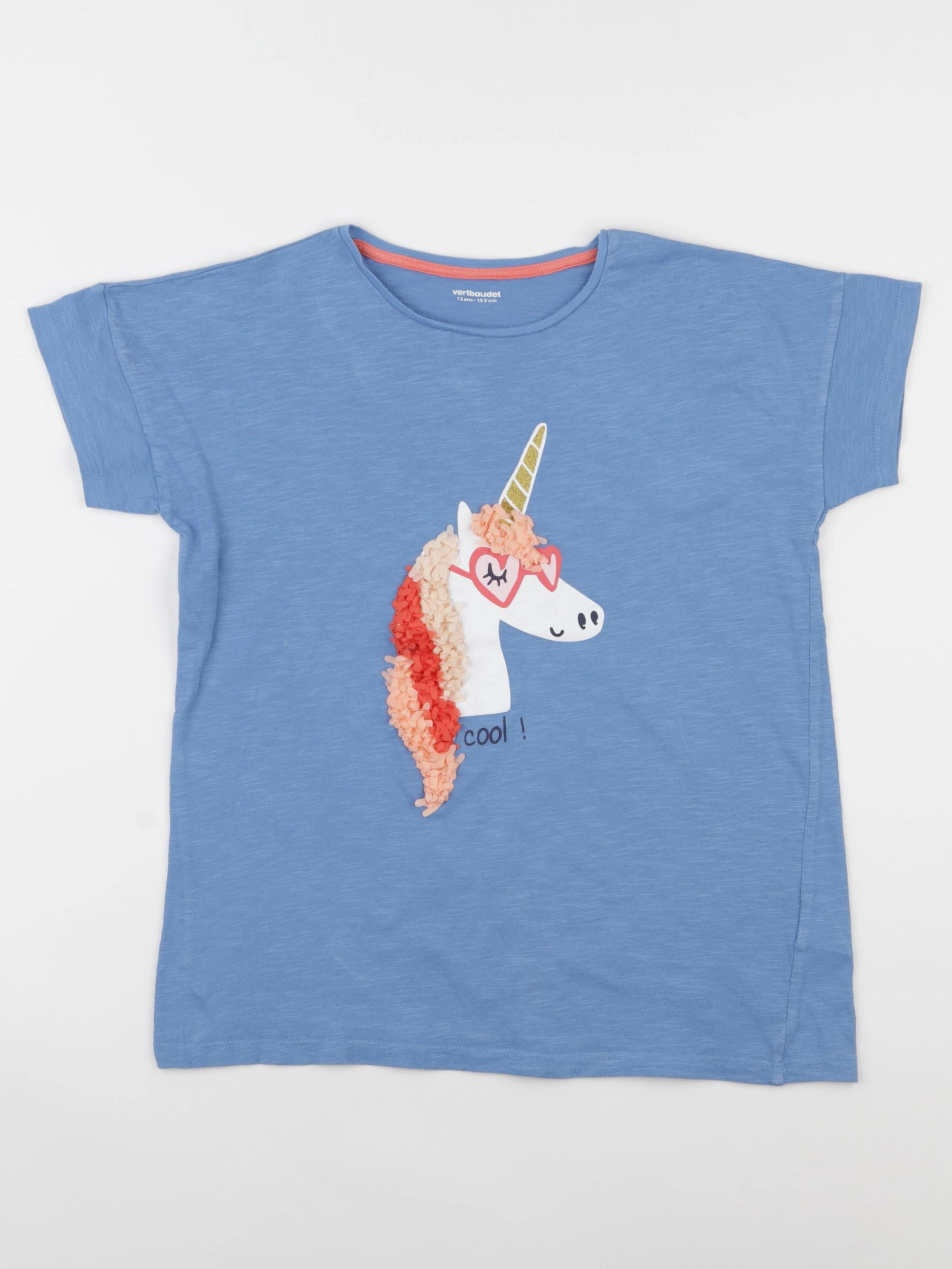 Vertbaudet - tee-shirt bleu - 12 ans