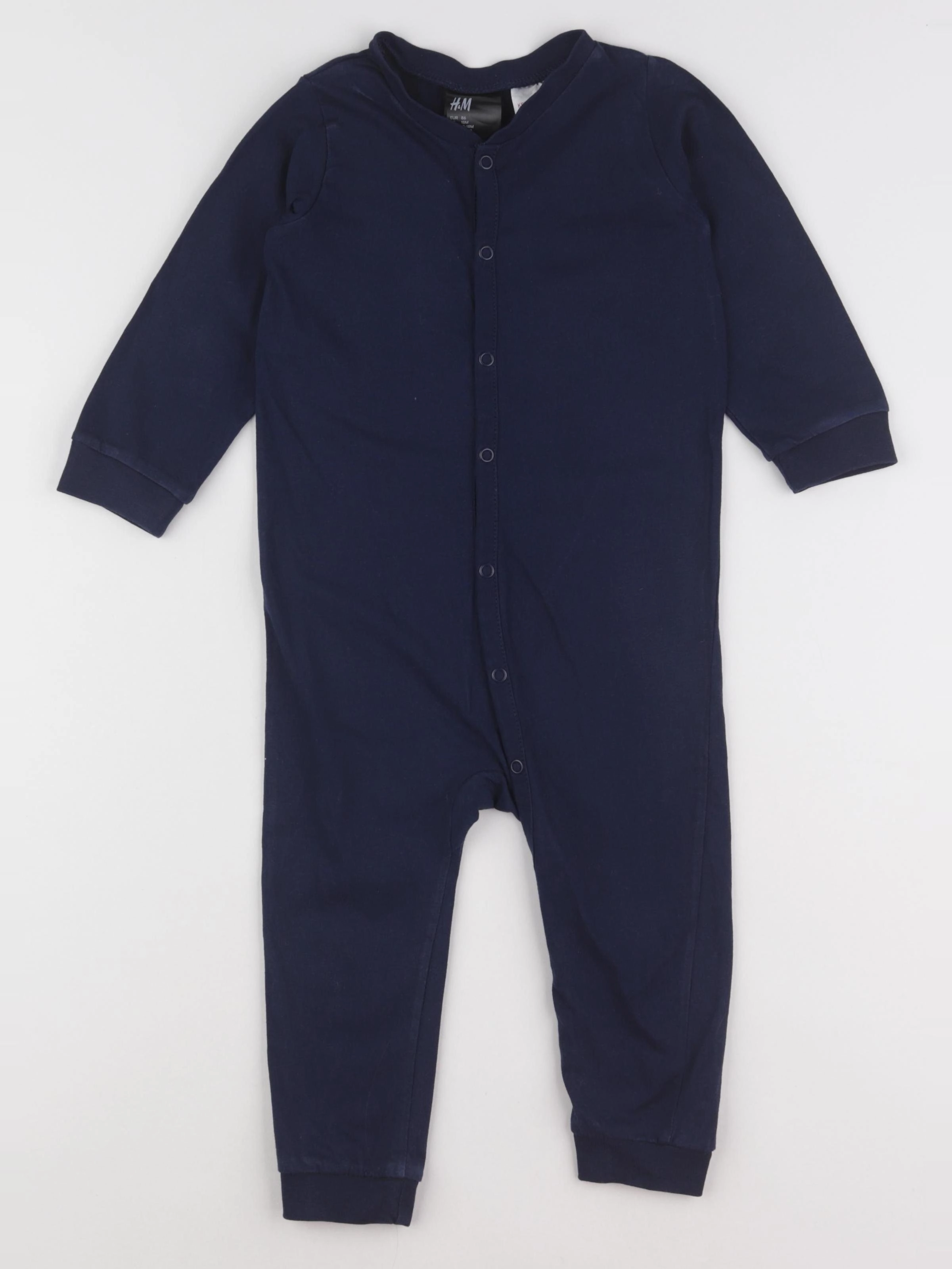 H&M - pyjama coton bleu - 12/18 mois