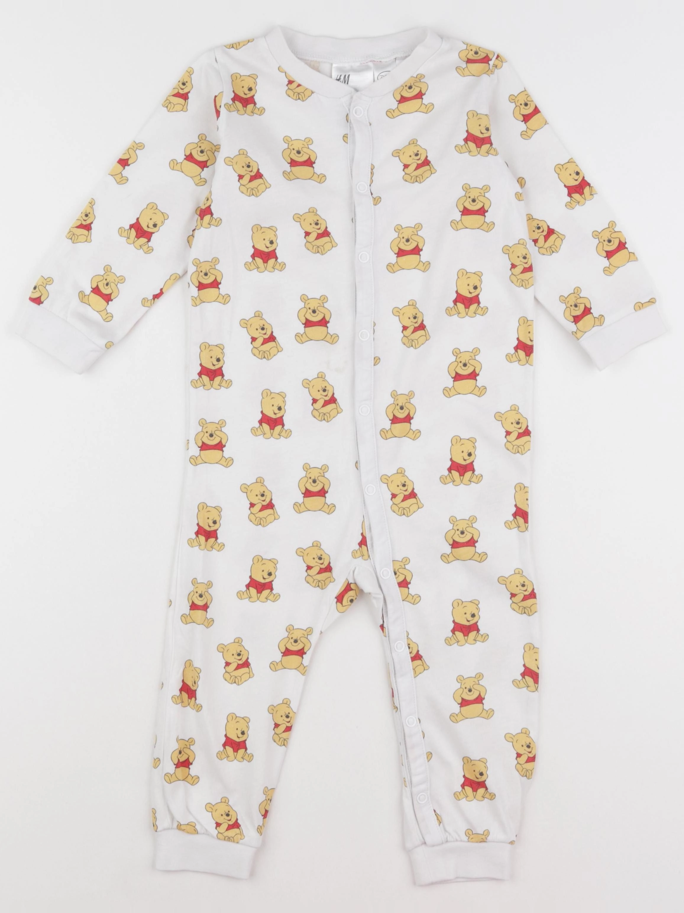 H&M - pyjama coton blanc, jaune - 12/18 mois