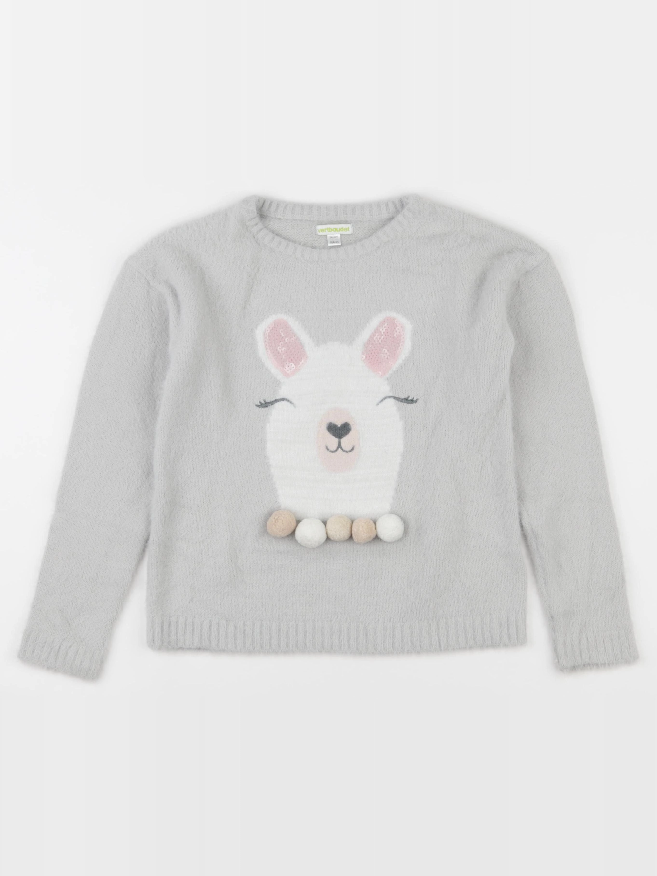 Vertbaudet - pull gris - 10 ans