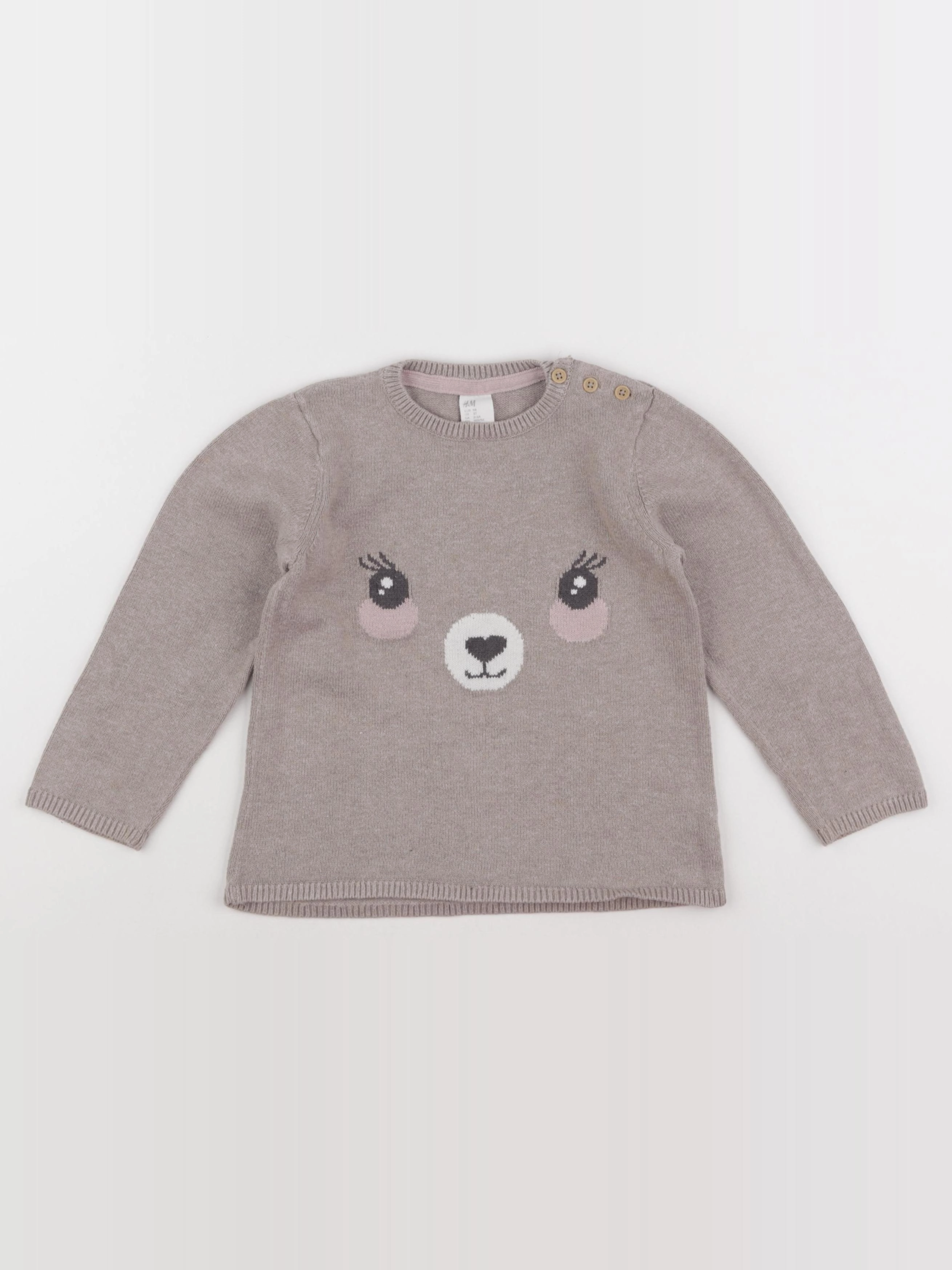 H&M - pull marron - 2/3 ans