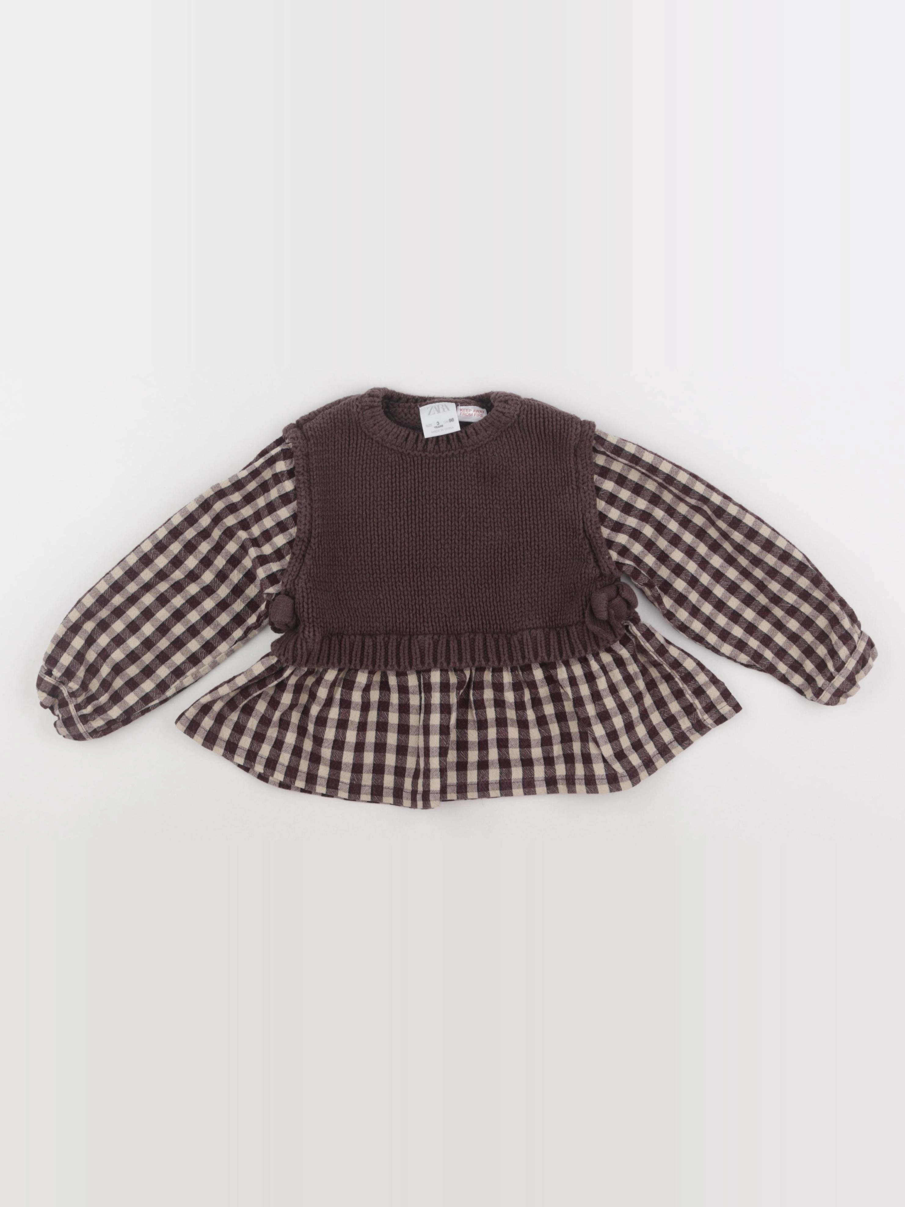 Zara - pull marron - 3 ans