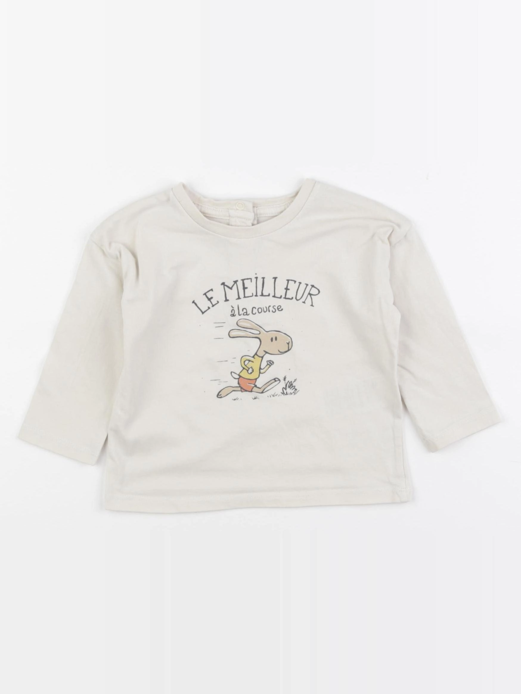 Vertbaudet - tee-shirt beige - 12 mois