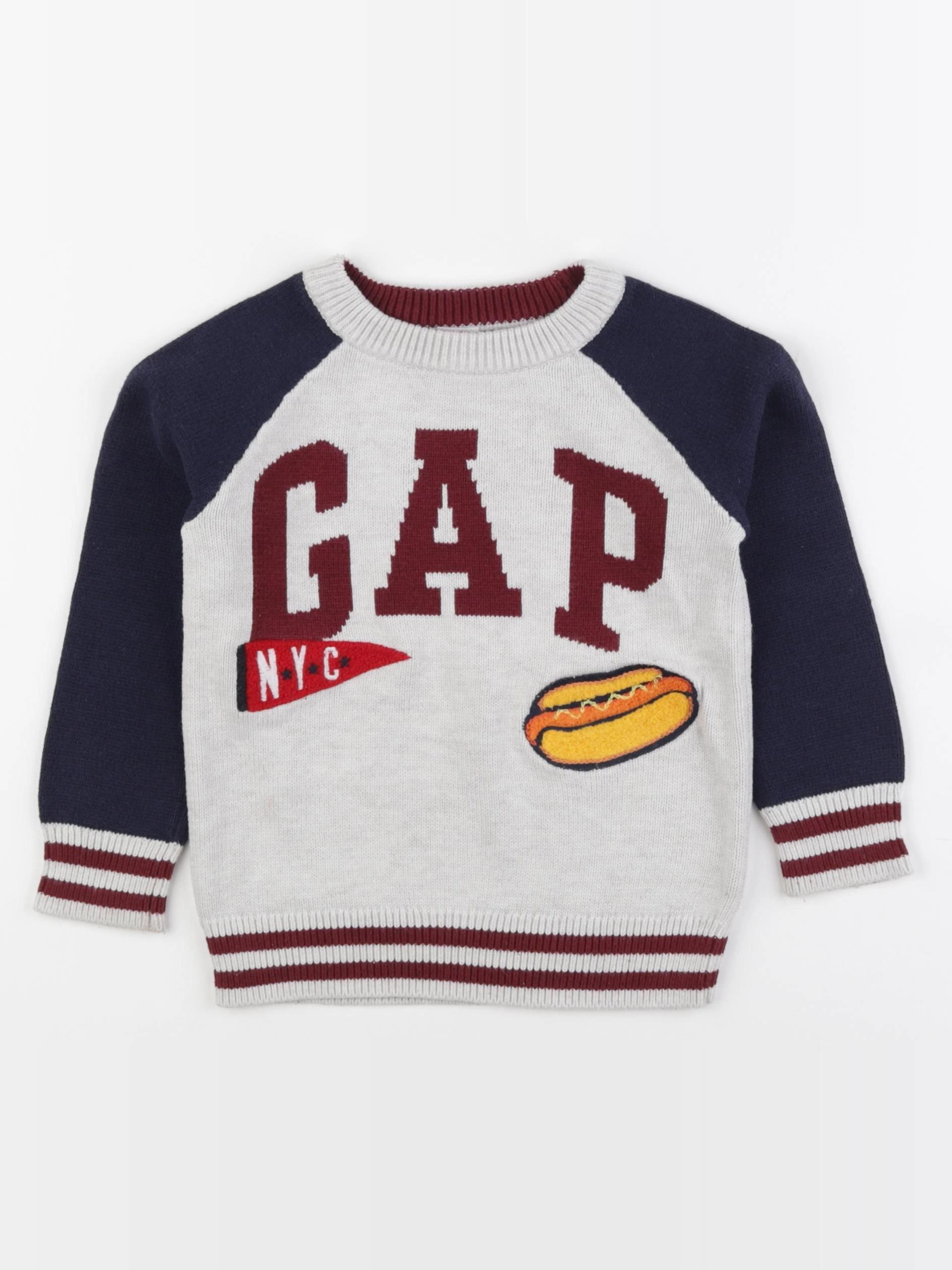 GAP - pull bleu, beige - 3 ans