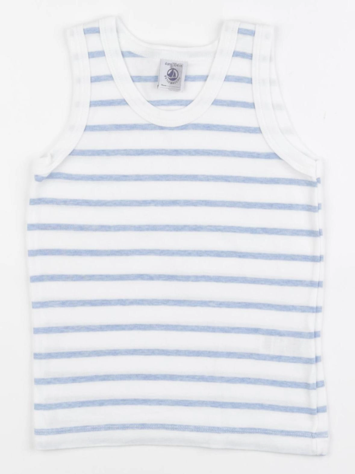 Petit Bateau - débardeur blanc, bleu - 4 ans