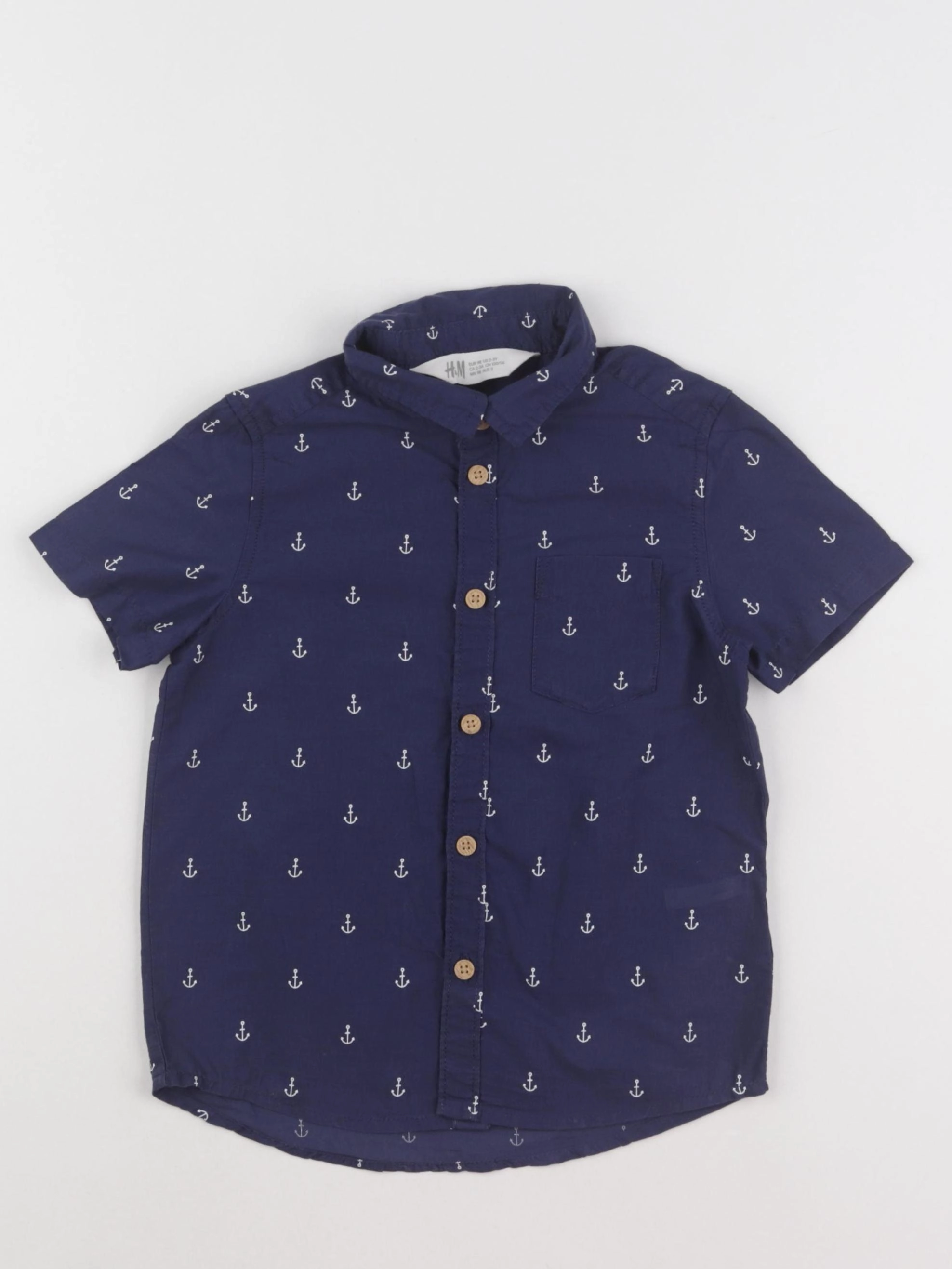 H&M - chemise bleu - 2/3 ans