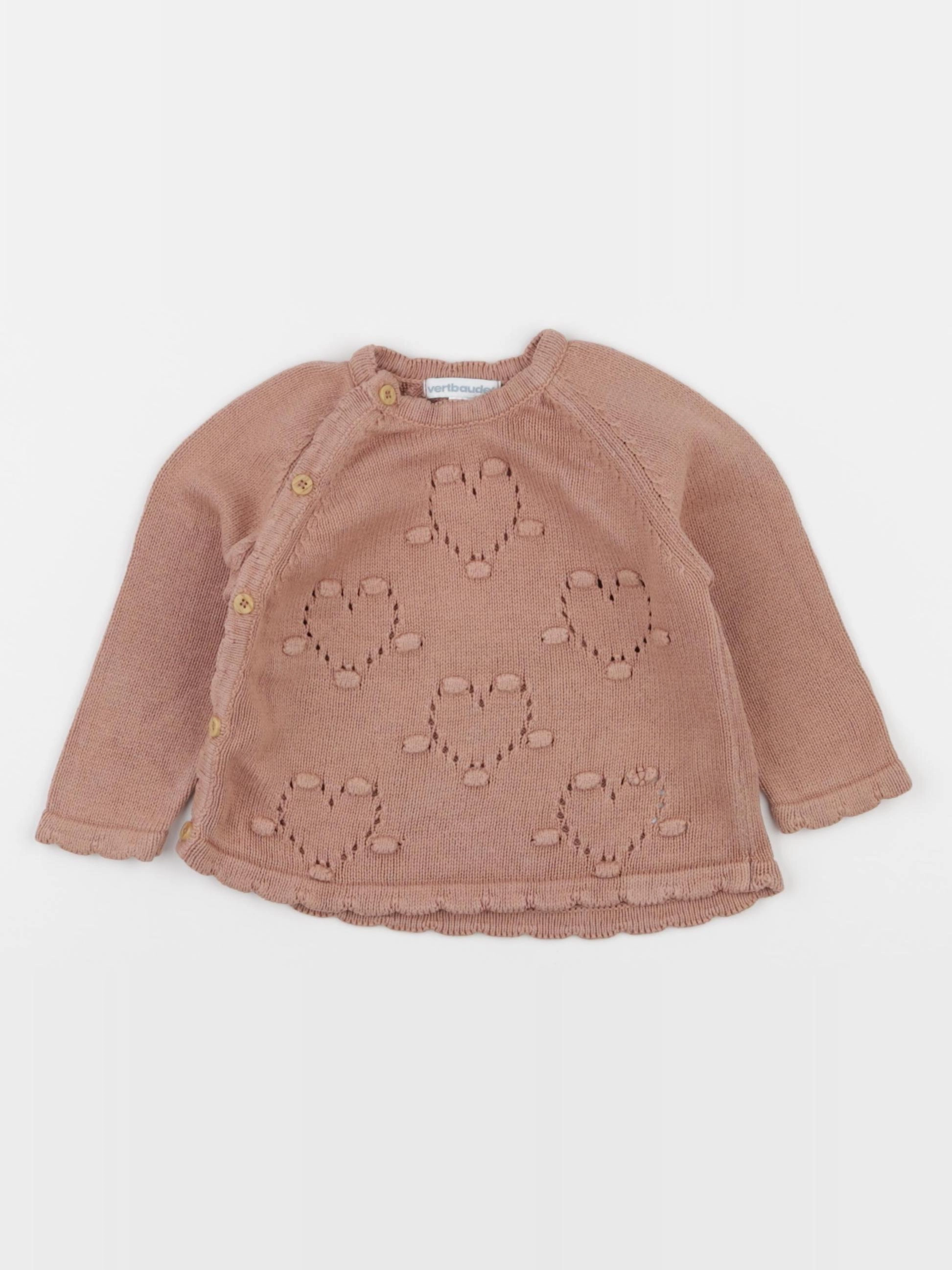 Vertbaudet - pull rose - 12 mois