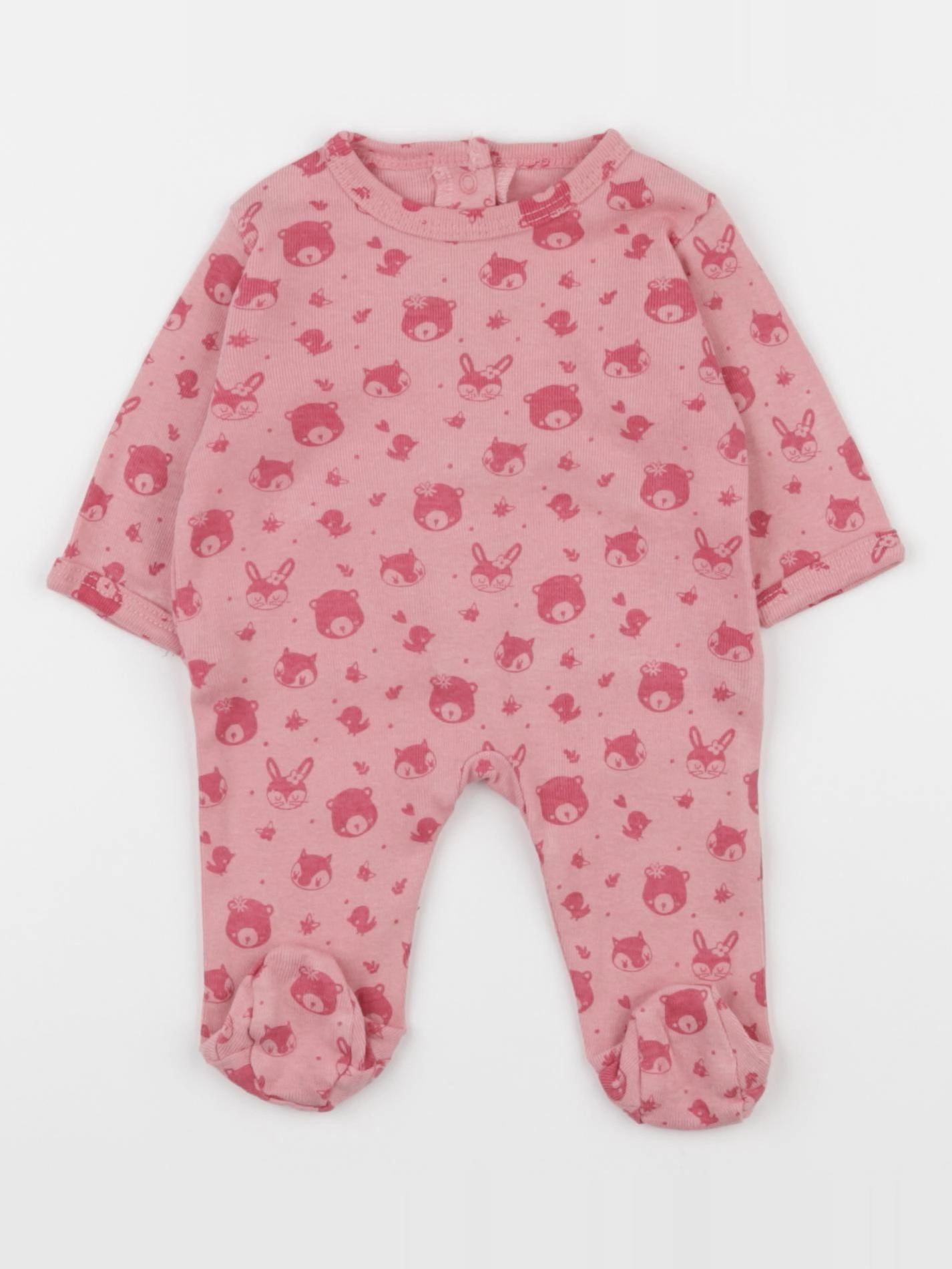 Vertbaudet - pyjama coton rose - 0 mois