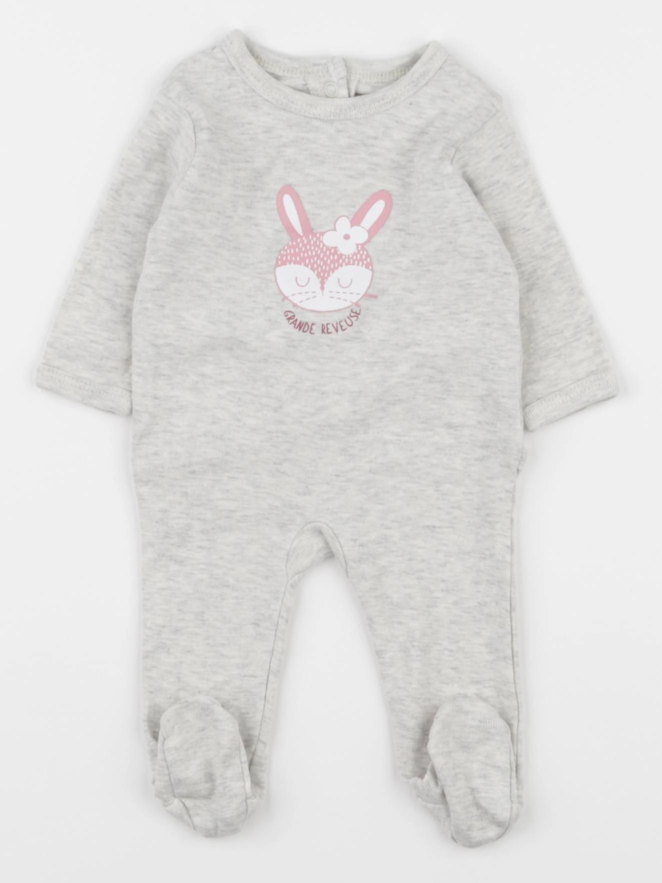 Vertbaudet - pyjama coton gris - 0 mois