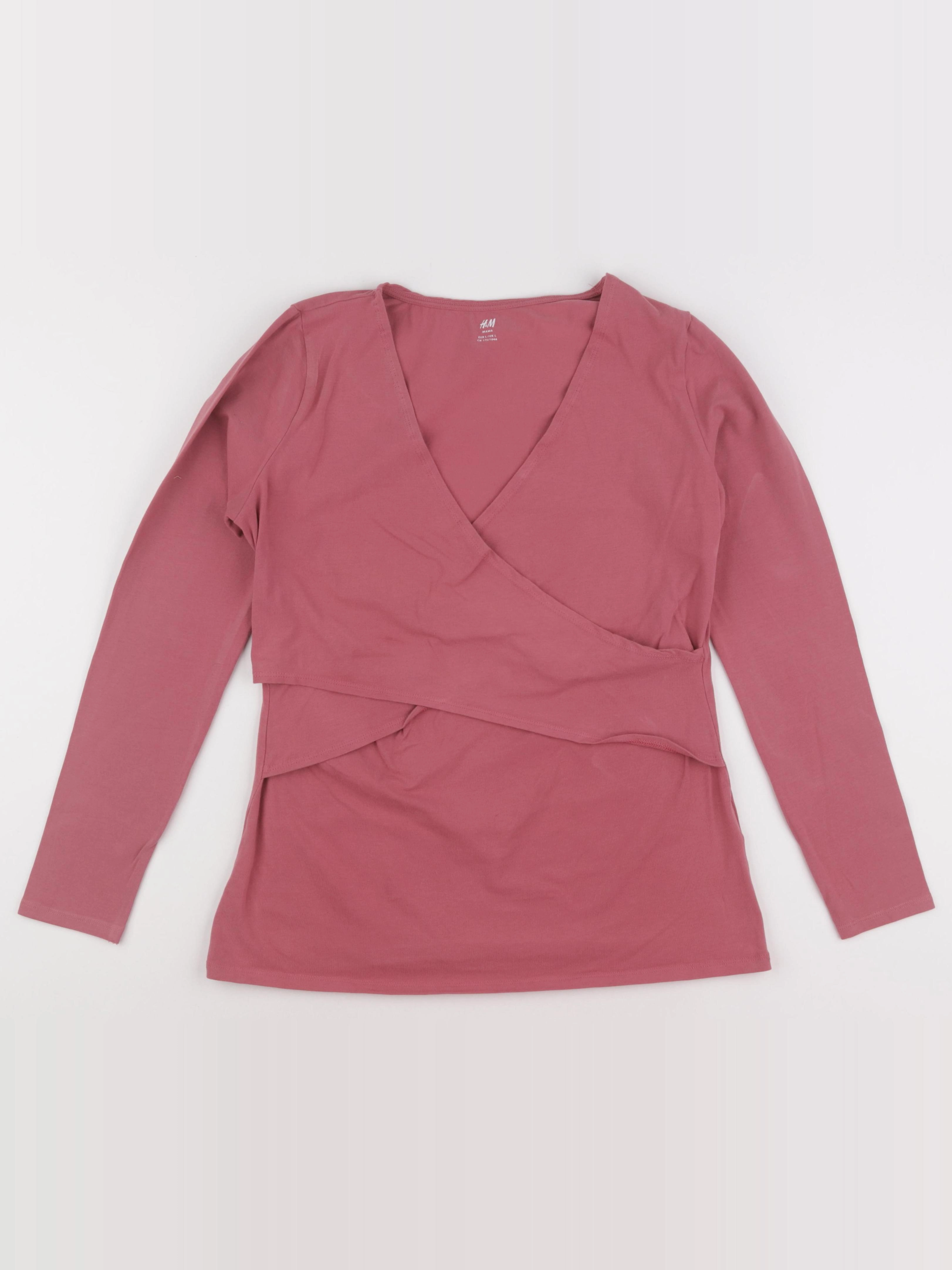 H&M - tee-shirt allaitement rose - l